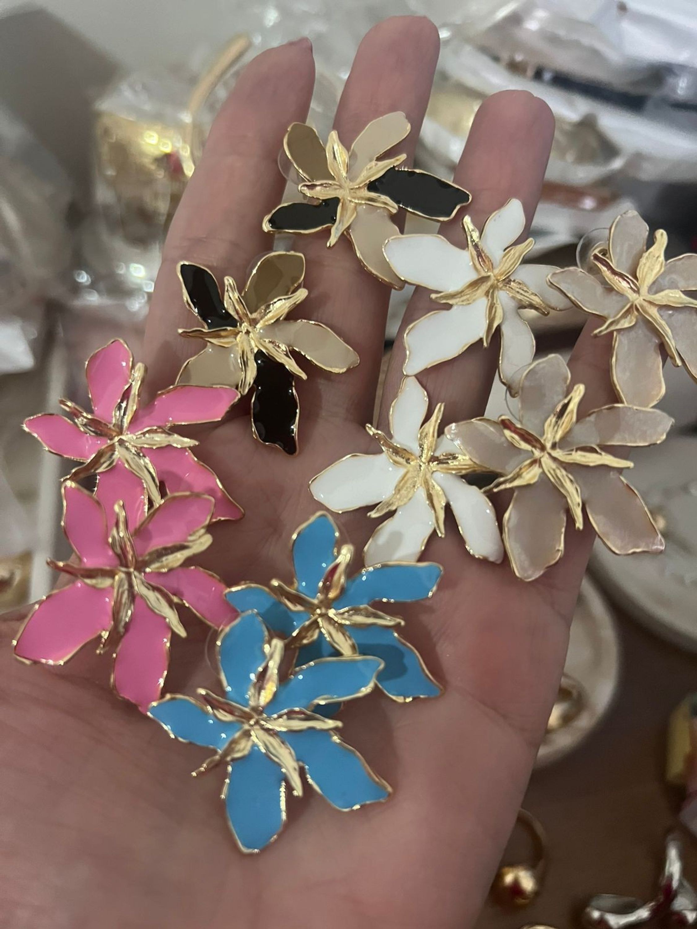 Brinco Flor Esmaltado