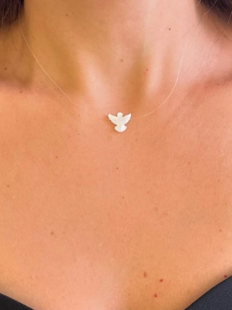 Colar Espírito Santo Religioso Minimalista