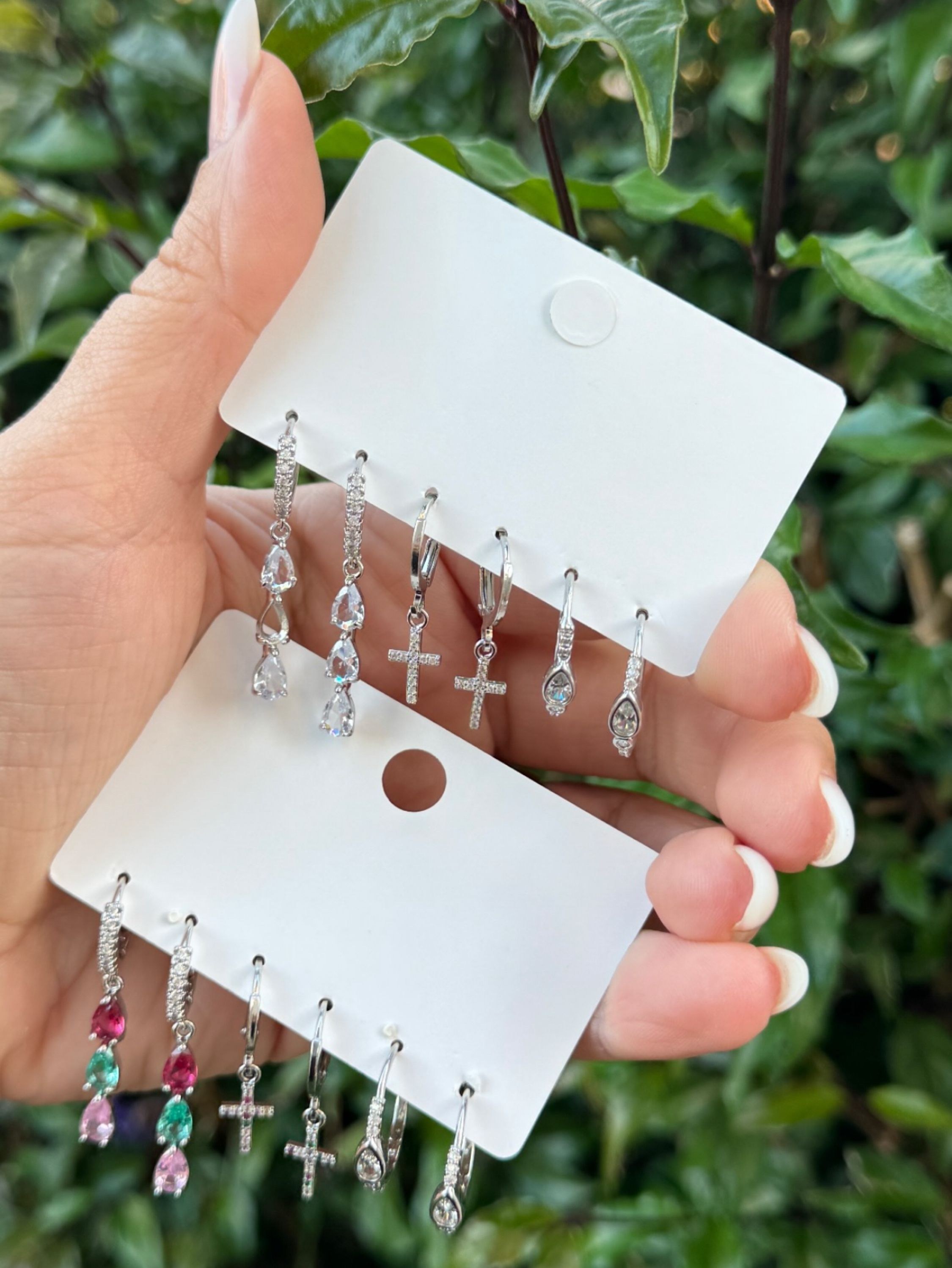 Trio de brincos banhado antialérgico