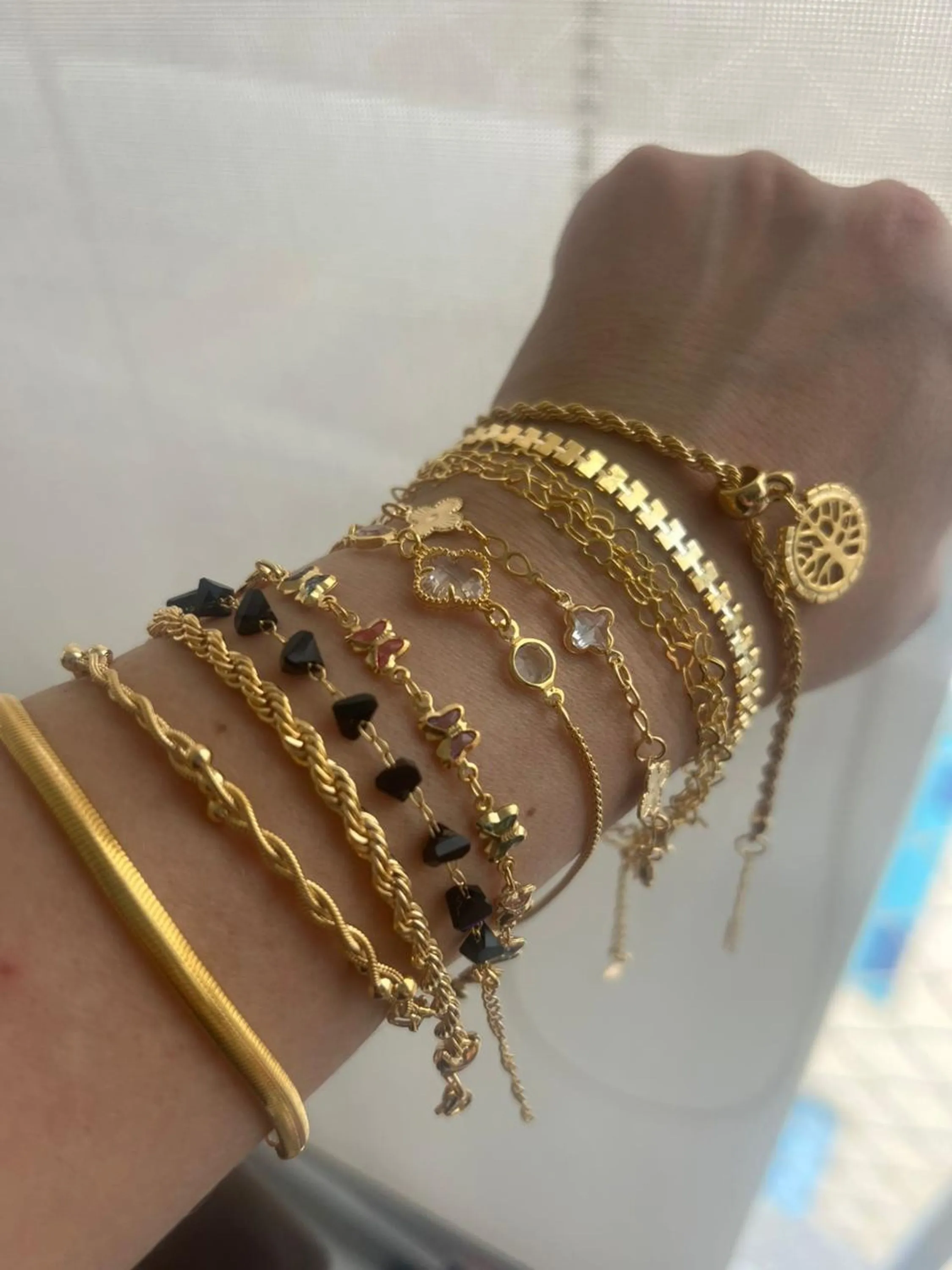 Kit com 10 Pulseiras Folheadas