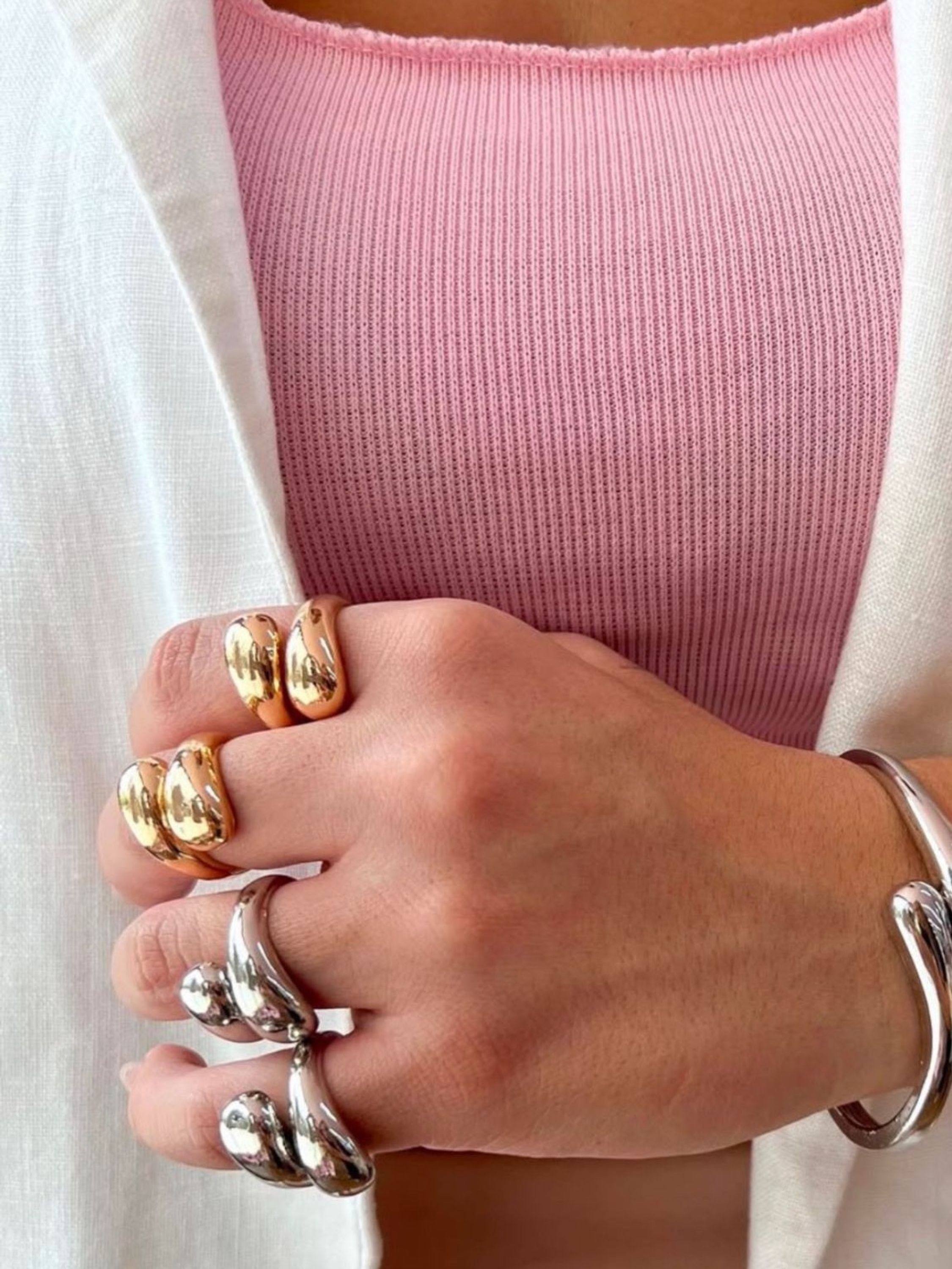 Kit com 4 Anéis Gota