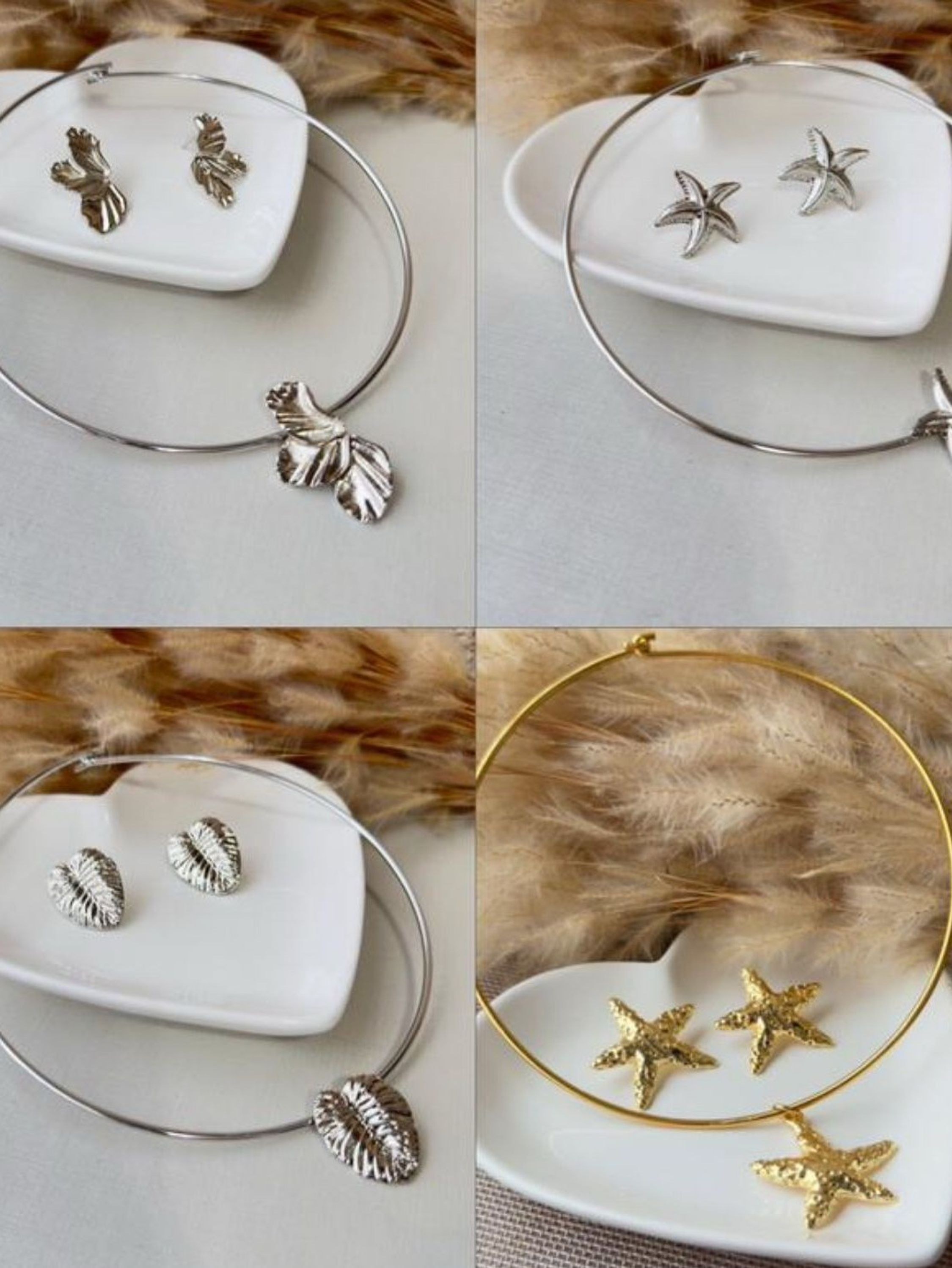 Kit Colar Aro + Brinco Folheado