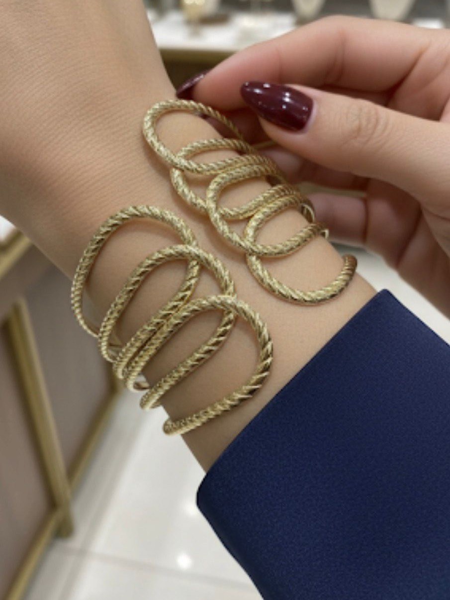 Bracelete Vazado Moda Trançado