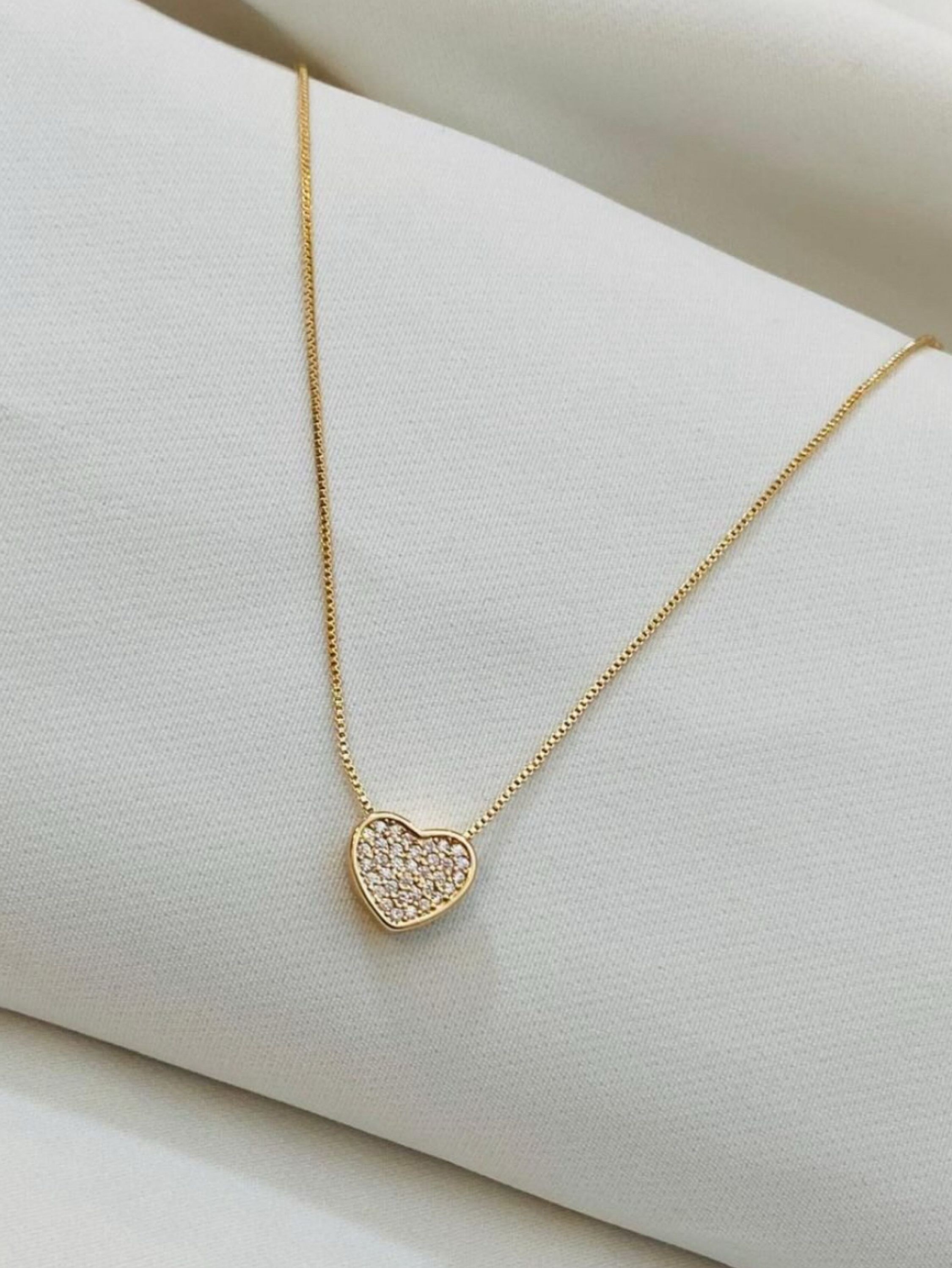 Colar heart prata e dourado