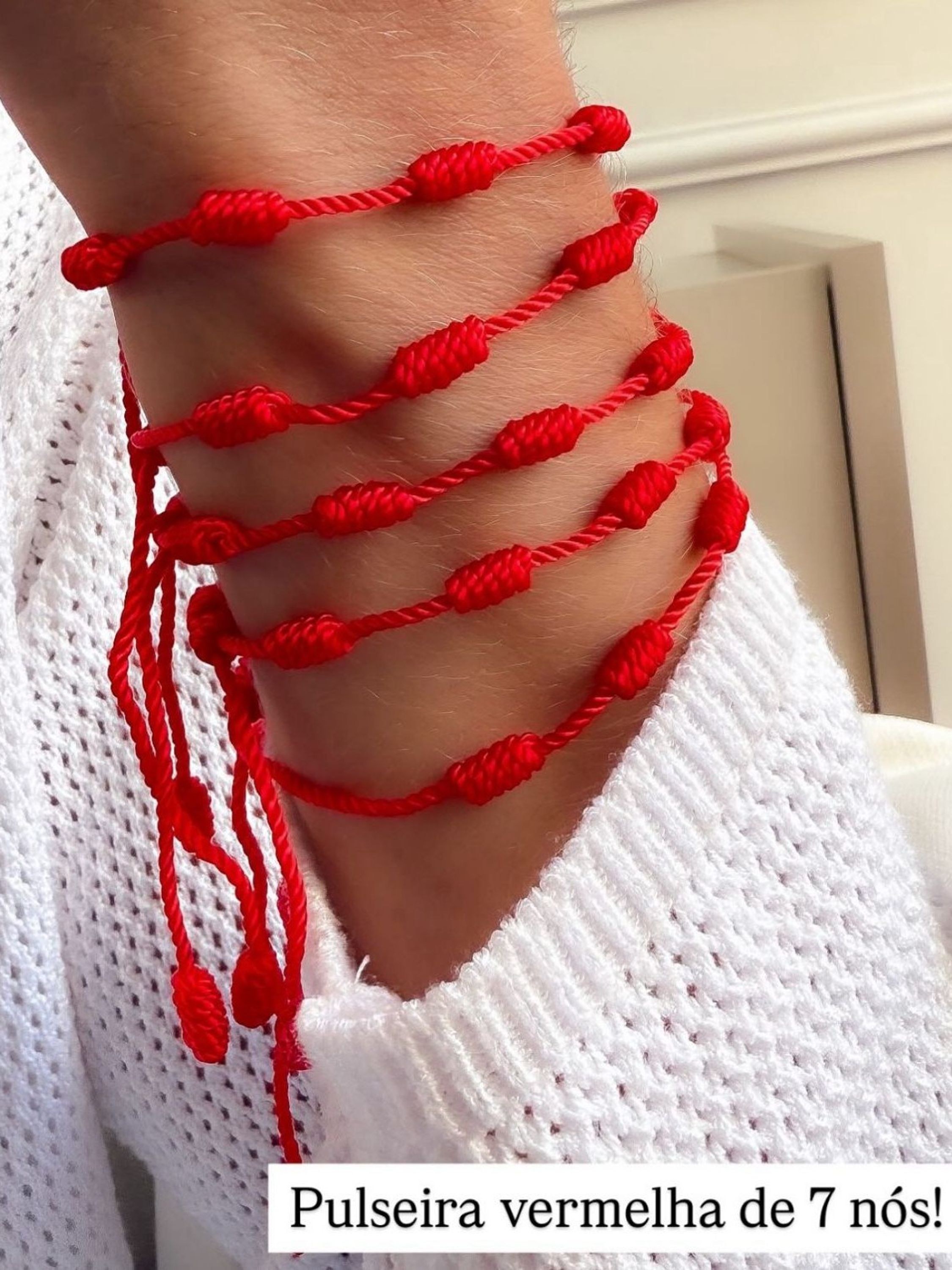 Pulseira Vermelha 7 Nós Energia