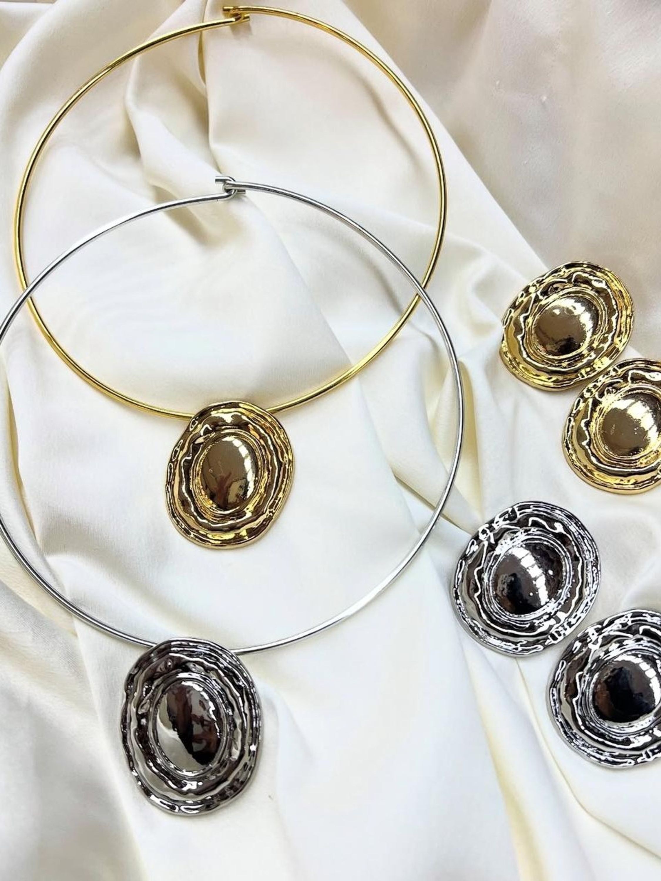 Kit Colar Aro + Brinco da Moda