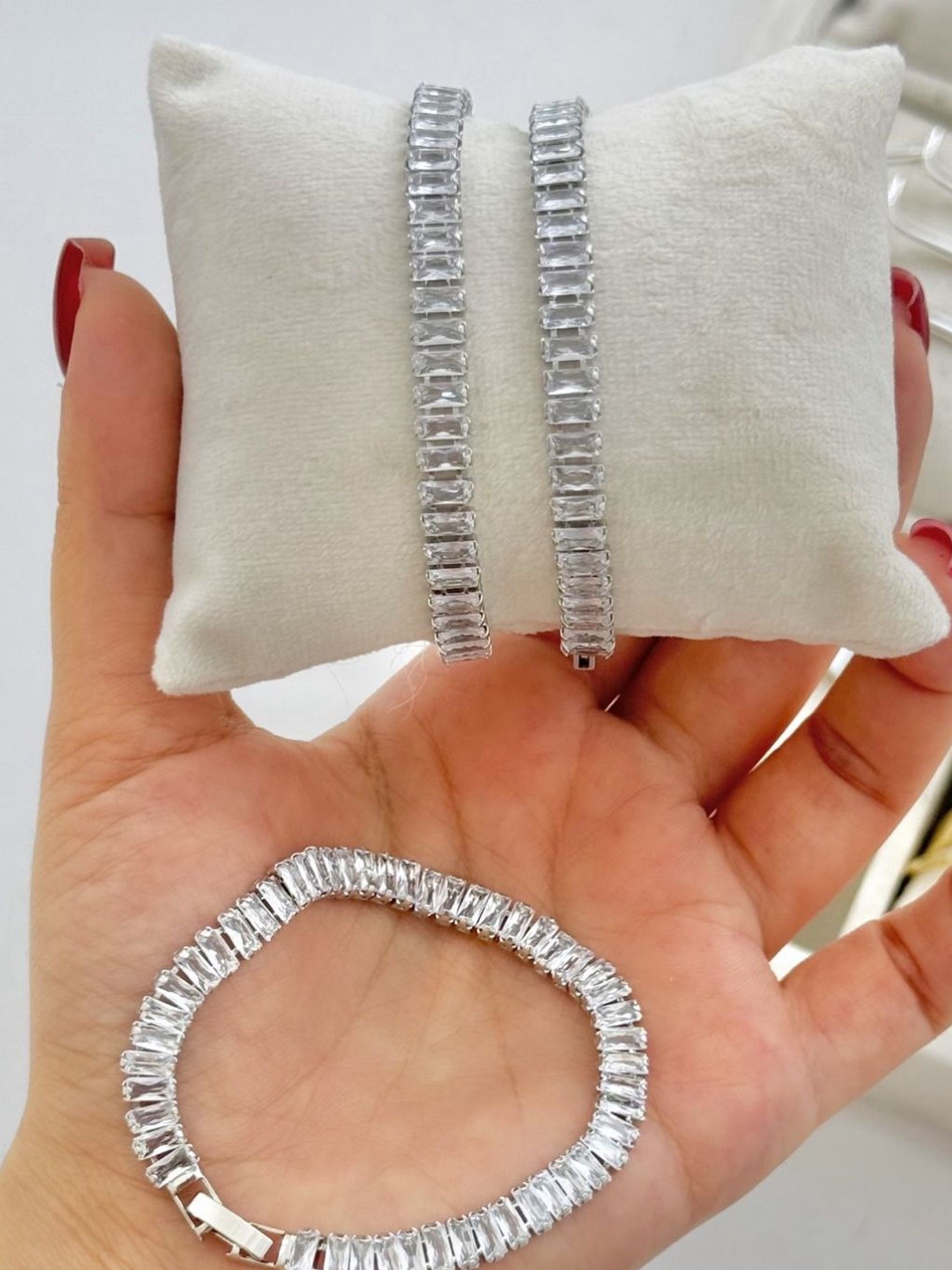 Pulseira Prata Zircônia Luxo