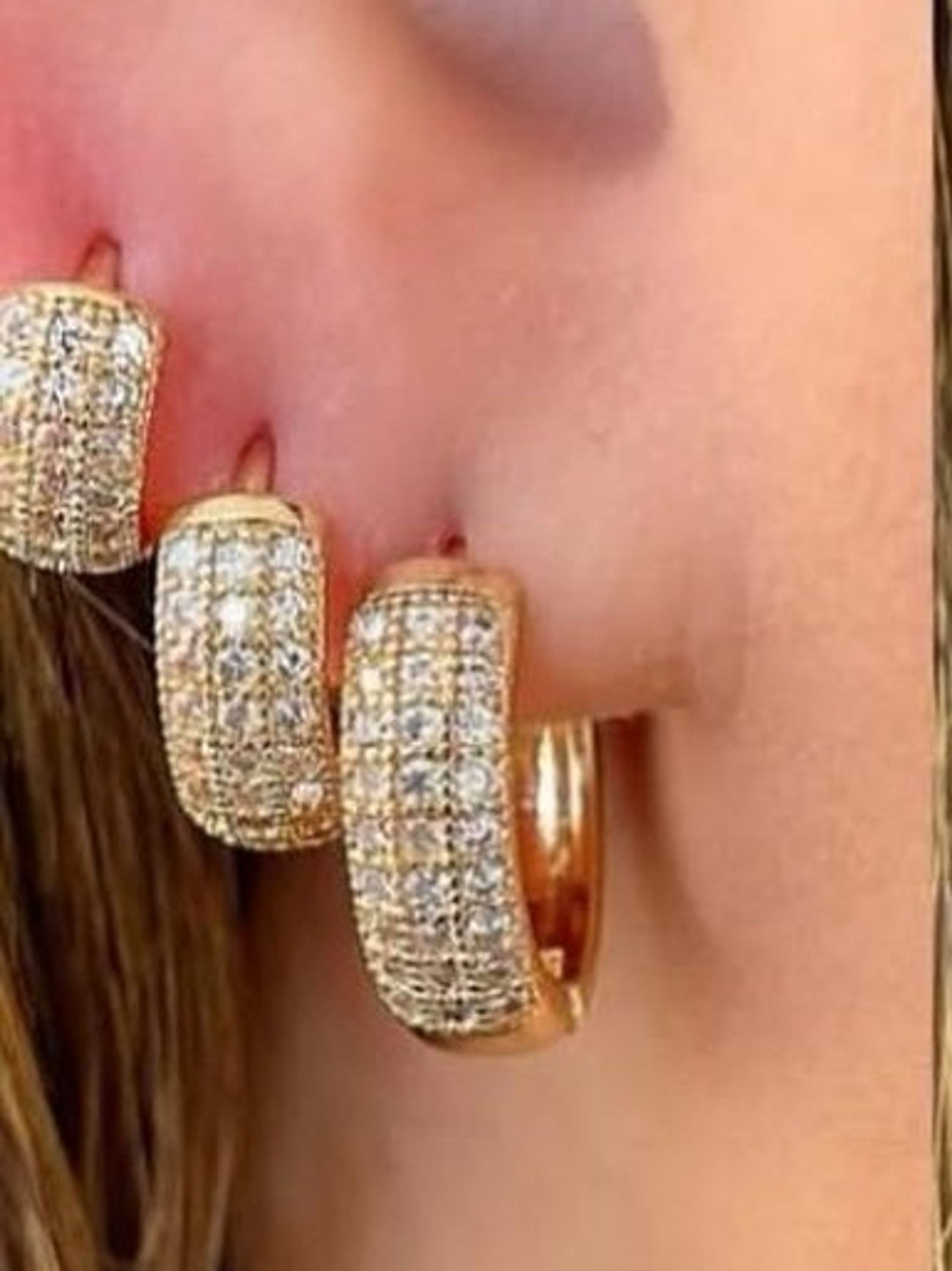 Kit de Brincos Argolinhas de Zircônia