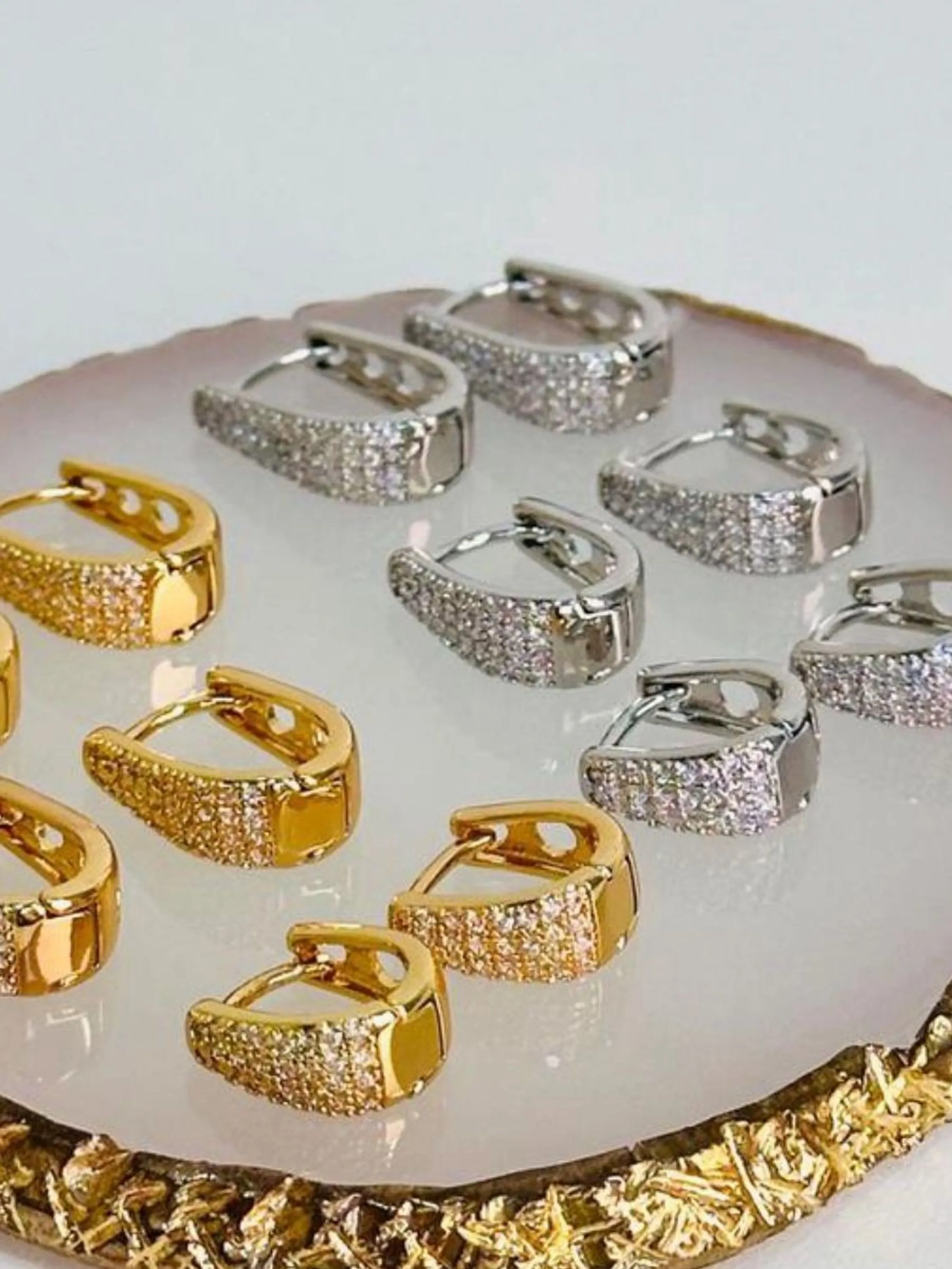 Trio de Argolas Zircônia Cravejadas