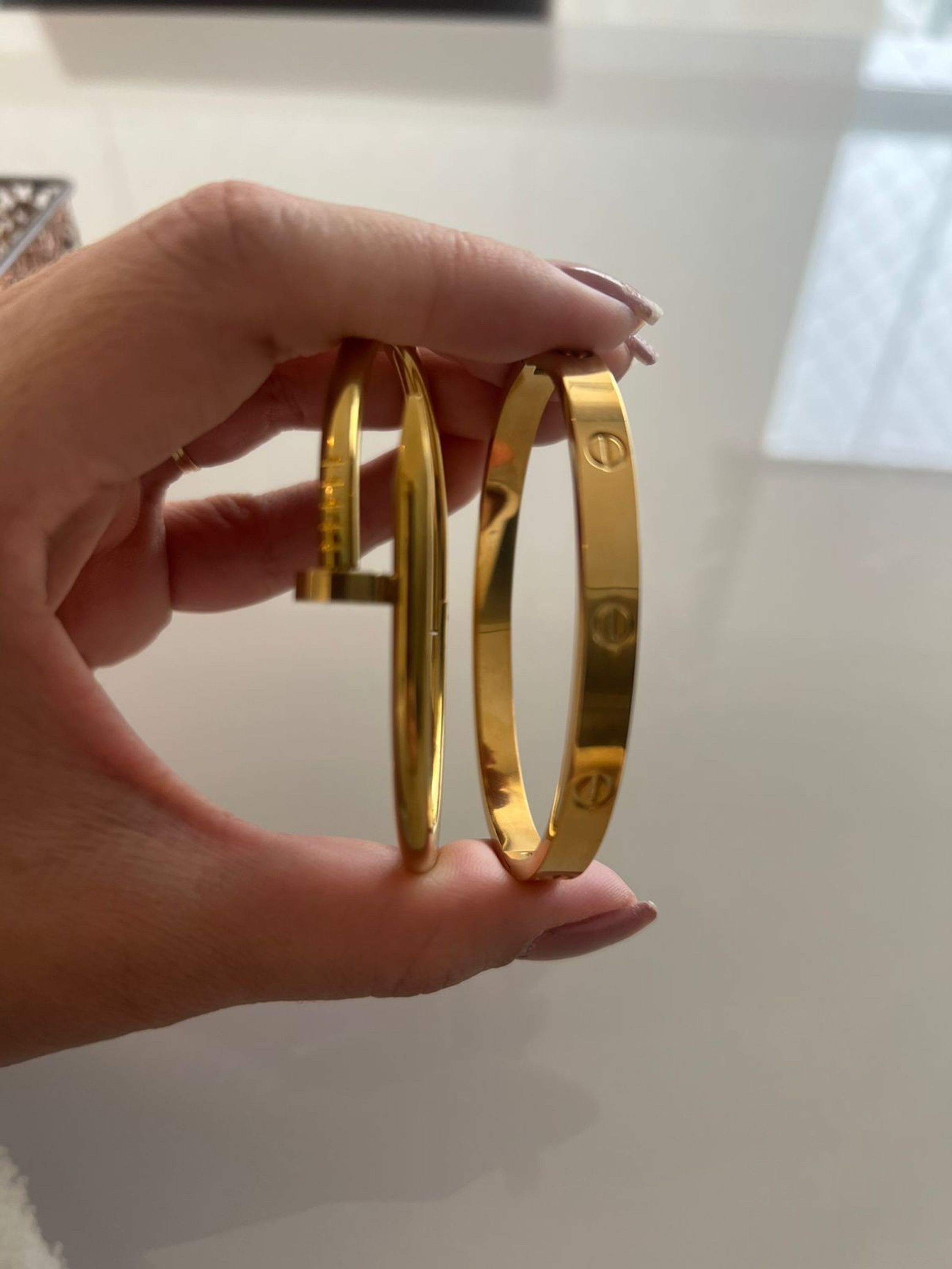 Kit 2 Braceletes de Luxo Folheados