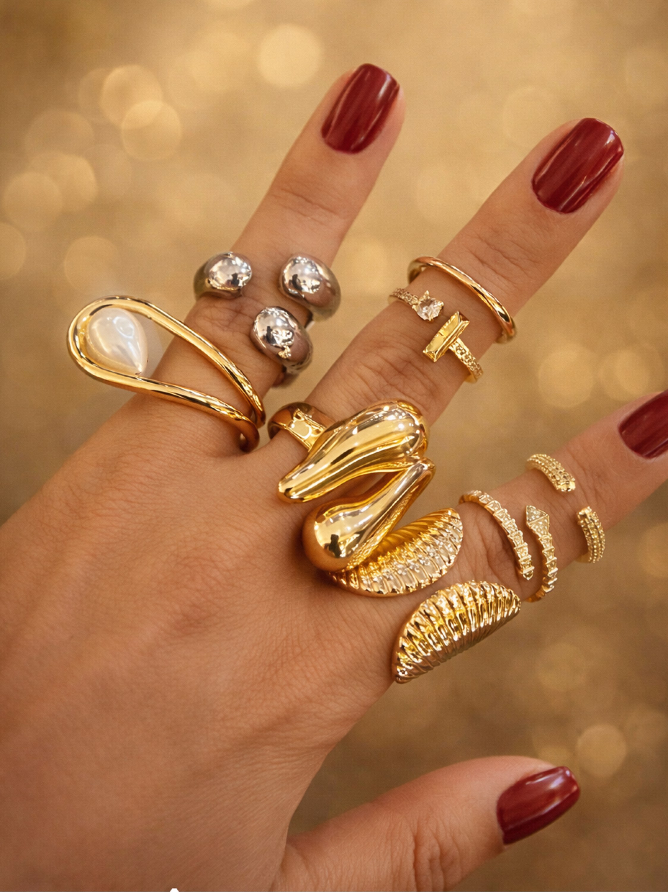 Kit anéis com 5 reguláveis