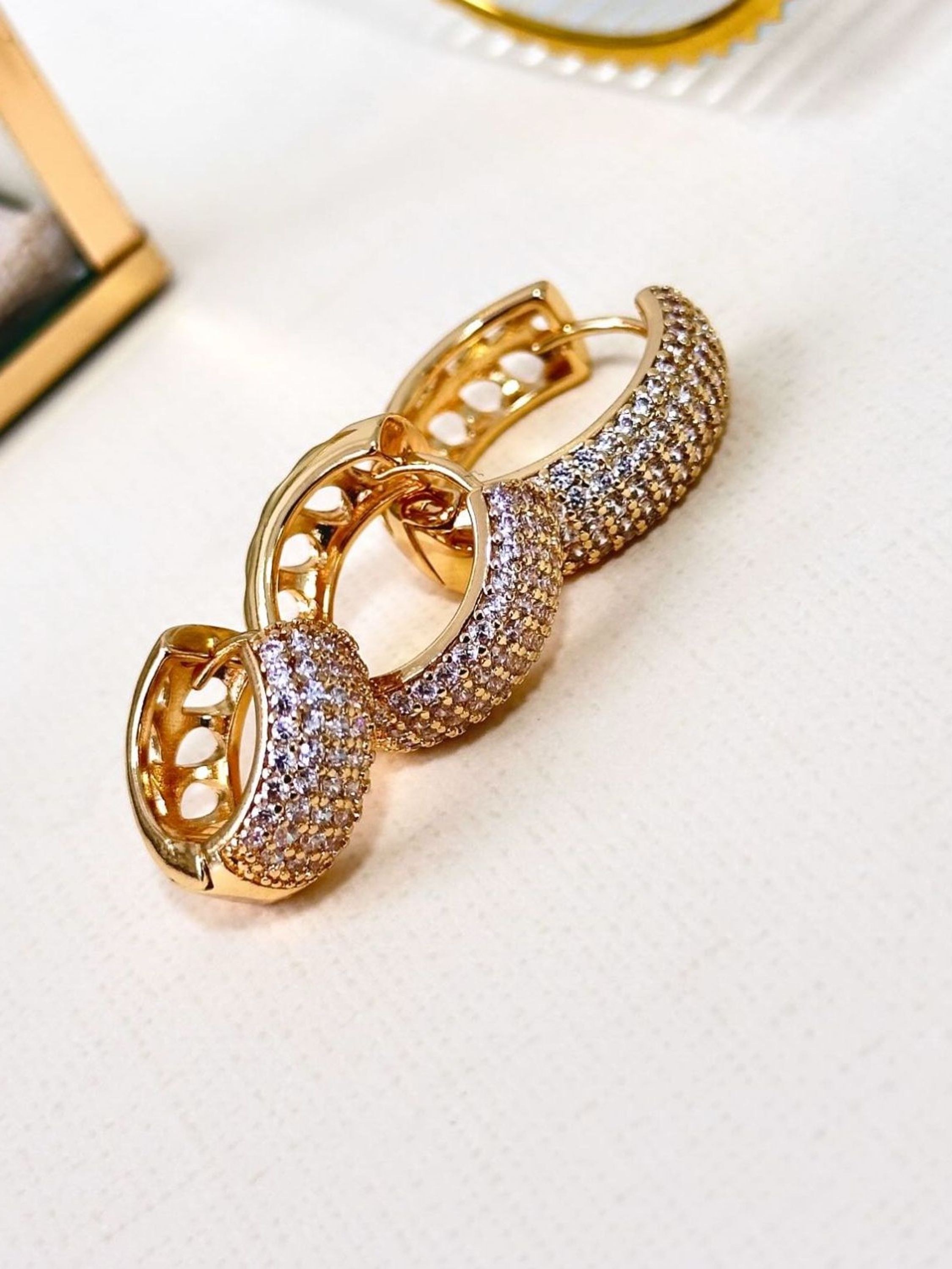 Kit 3 Argolinhas Banhadas de Zircônia Tamanho P M G