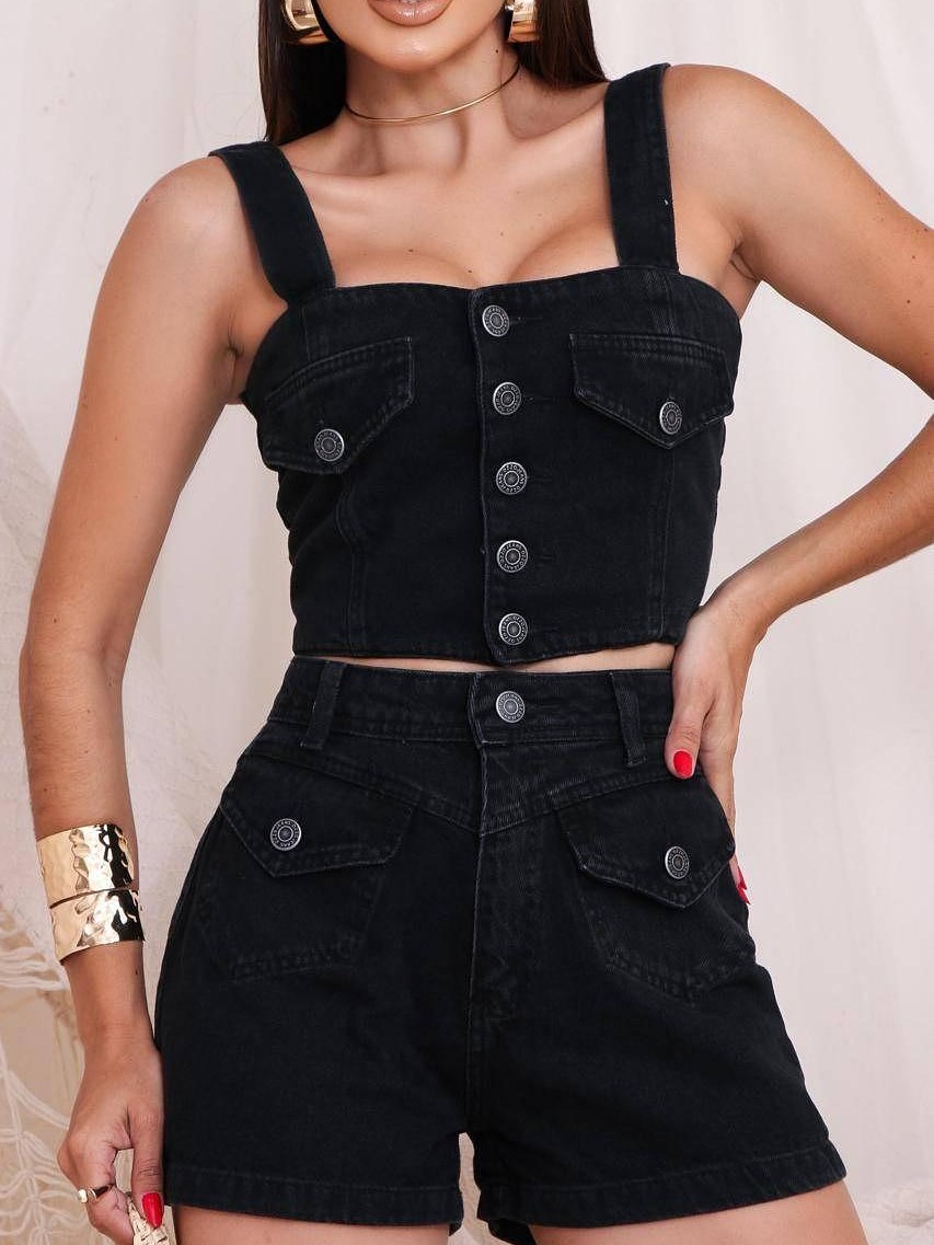 Short preto estonado 38-46 496