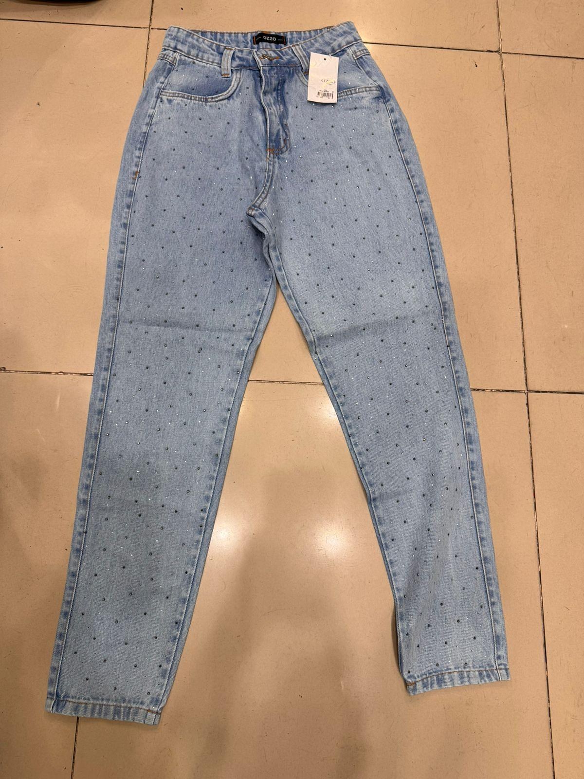 calça mom com brilho 8040