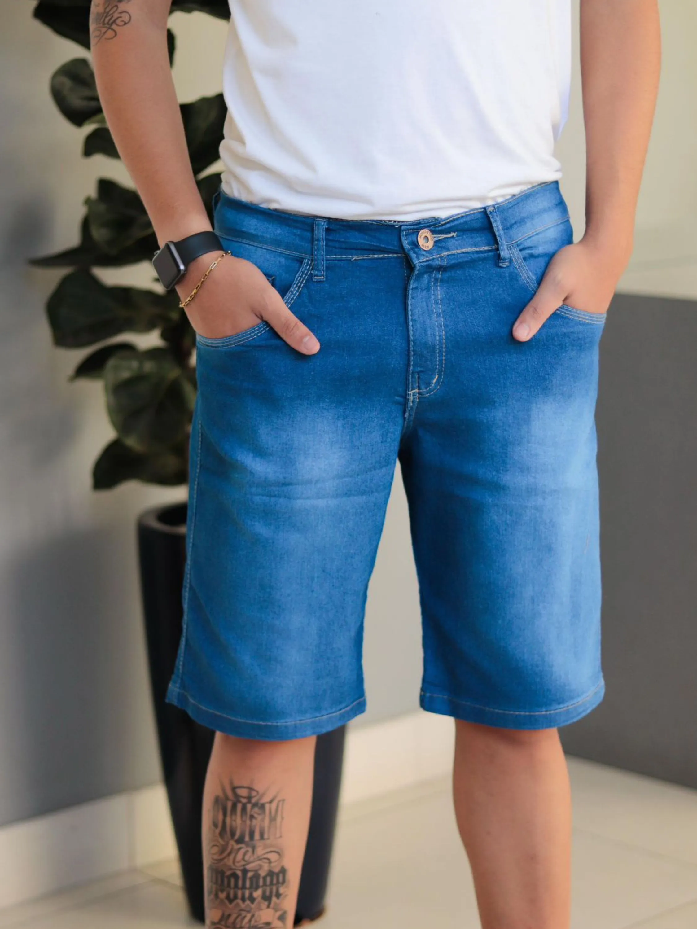 Bermuda jeans masculina