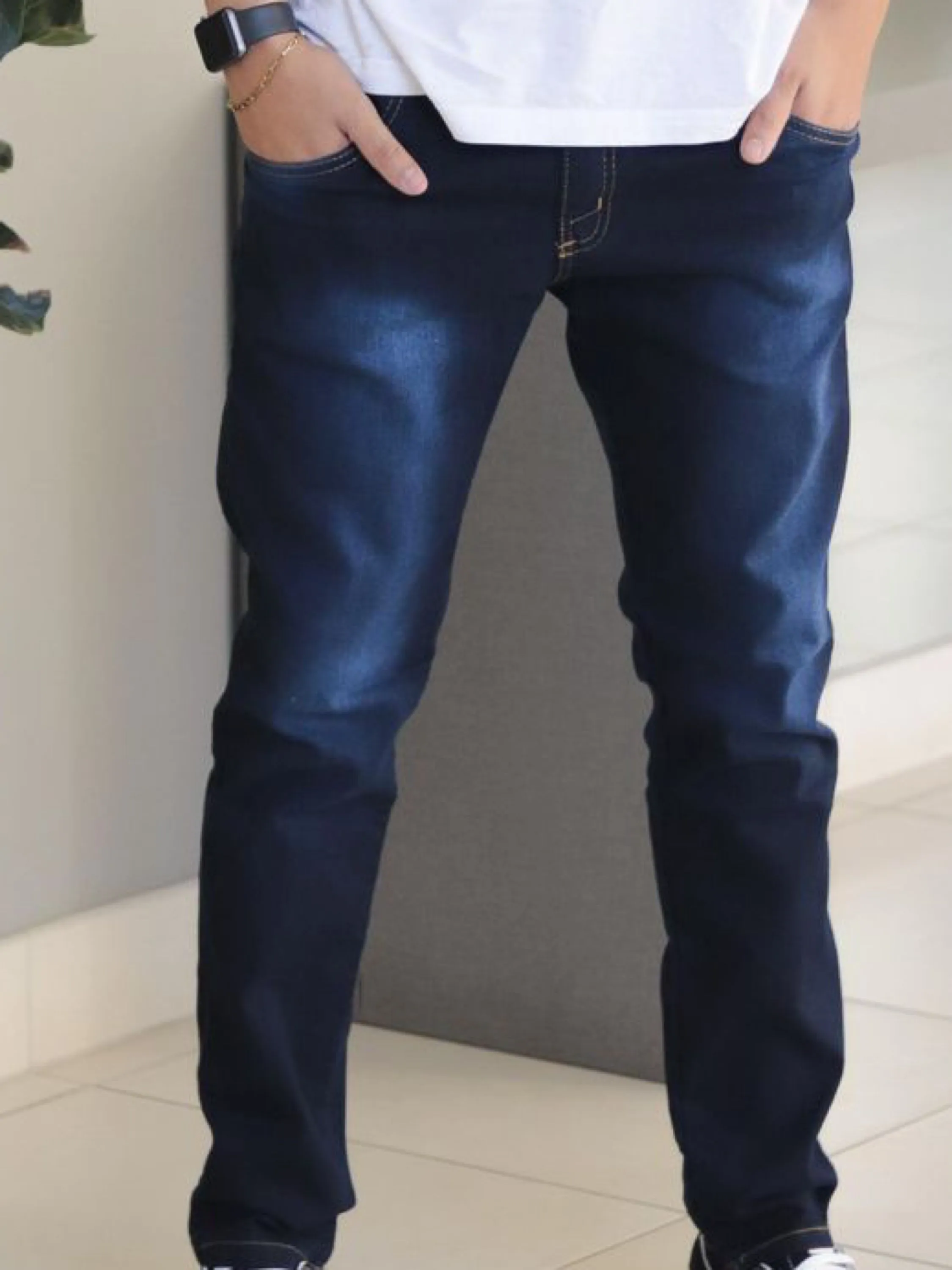 Calça jeans masculina skinny