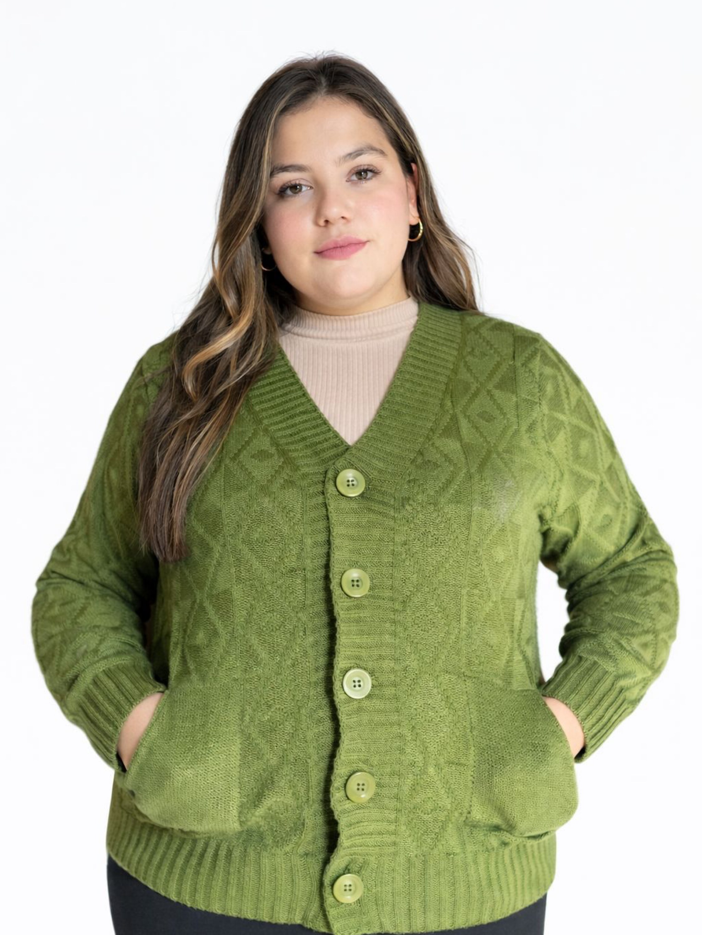 Blusa de frio plus size de tricot