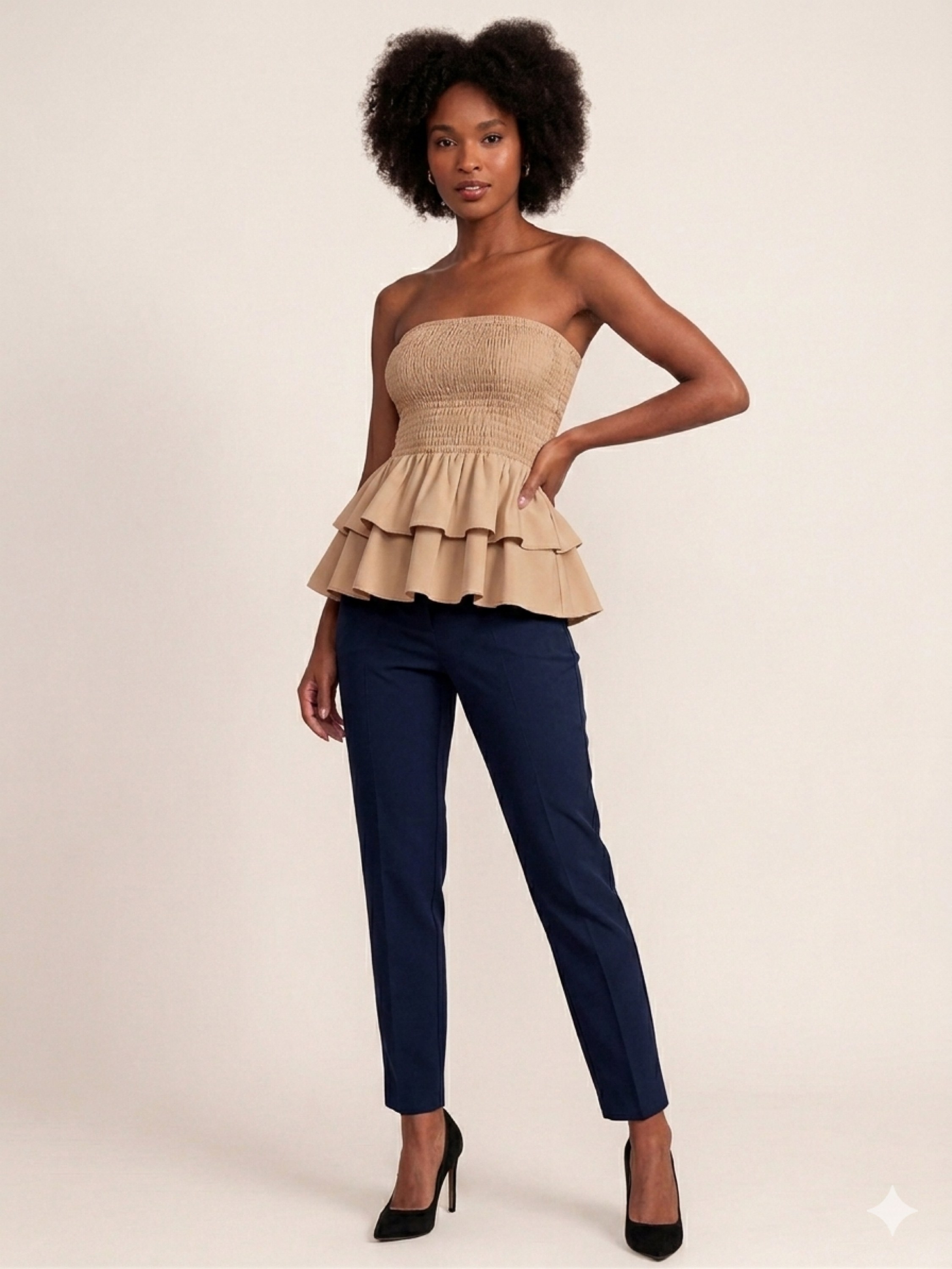 Blusa sem alça com babado festa junina