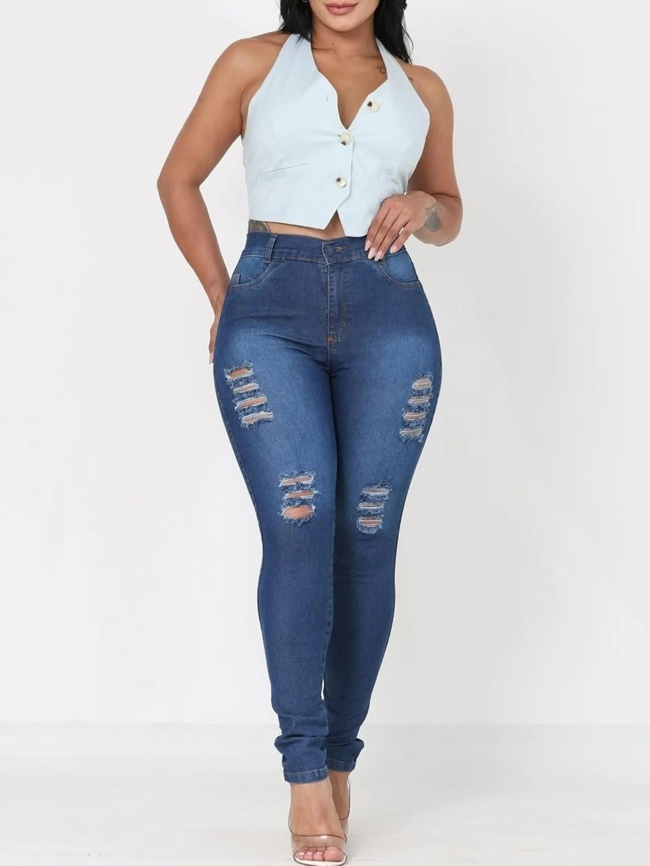 Calça jeans skinny feminina paul_a_beatri_z_jeans