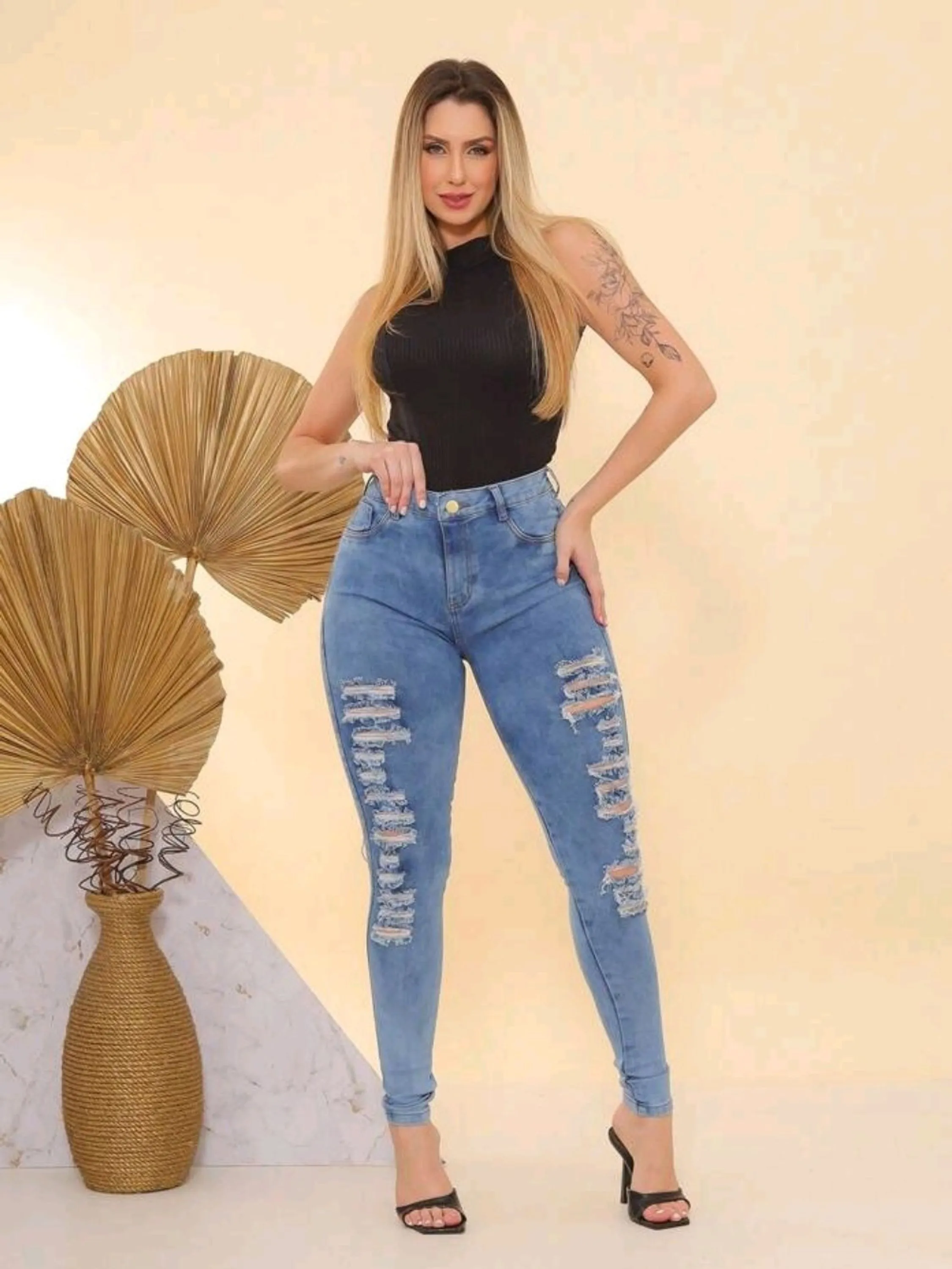 Calça jeans skinny feminina paul_a_beatri_z_jeans