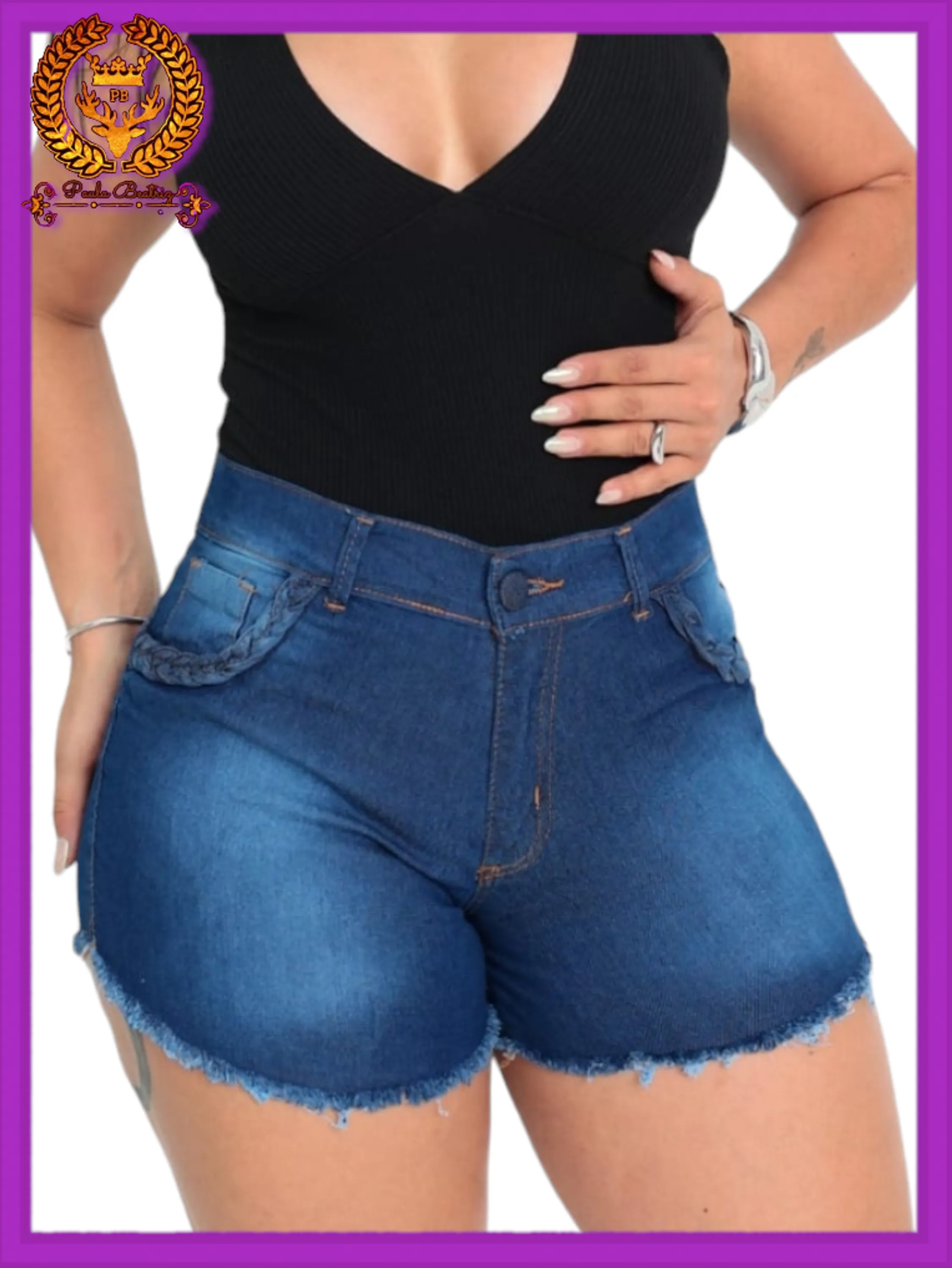 Short jeans  feminino  paul_a_beatri_z_jeans