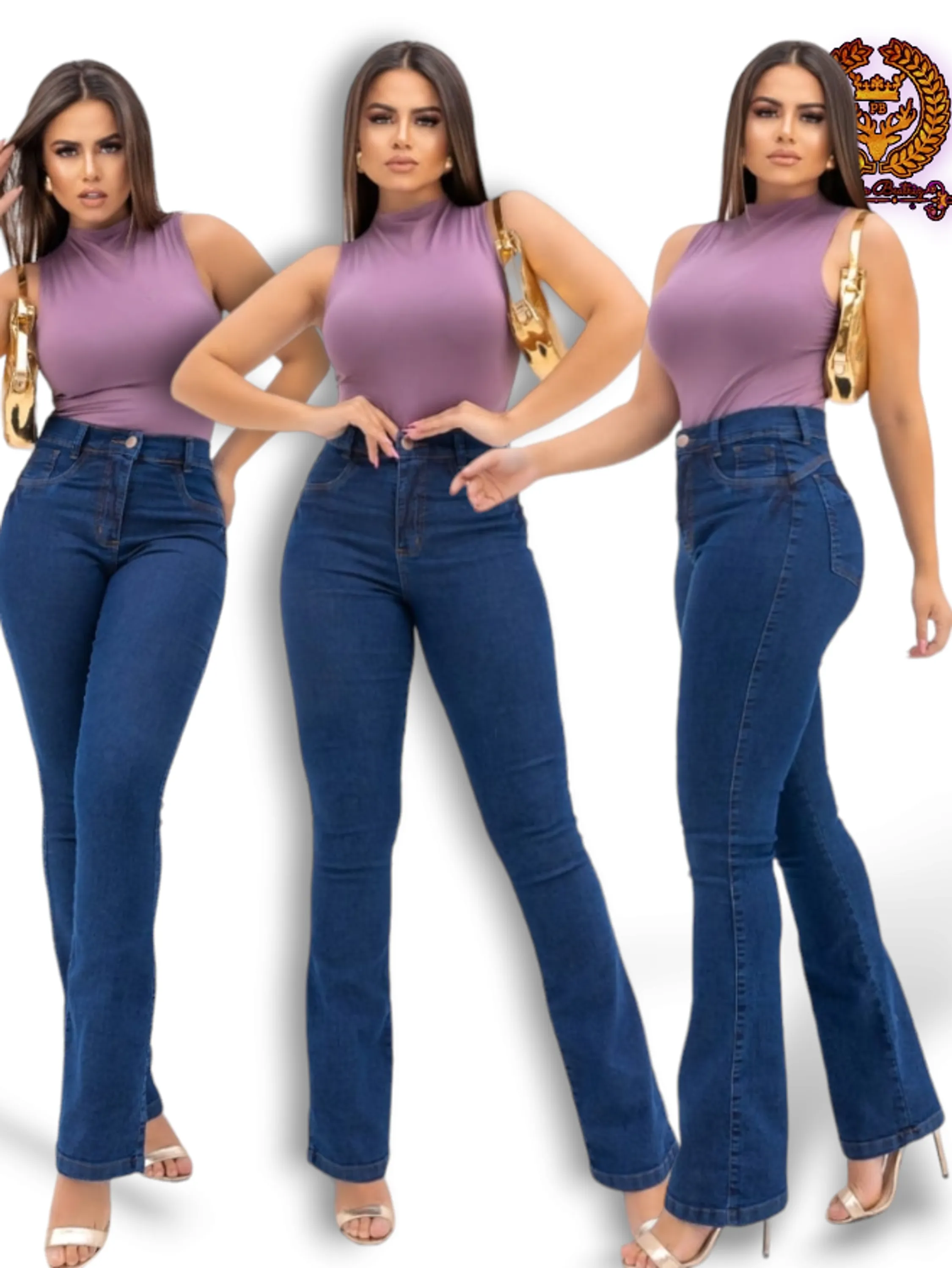 Calça flare jeans  feminina paul_a_beatri_z_jeans