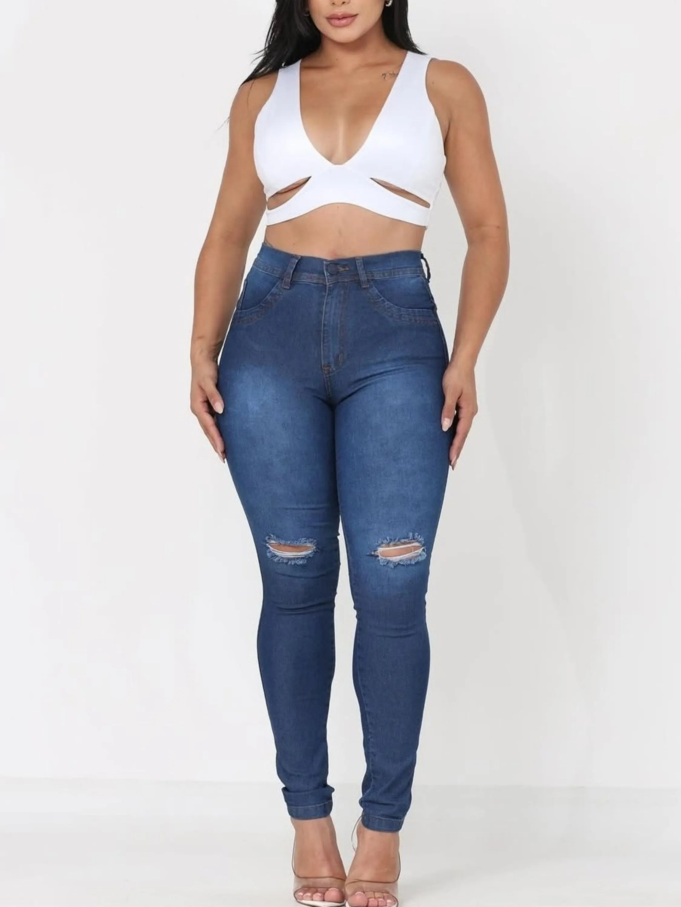 Calça jeans skinny feminina paul_a_beatri_z_jeans