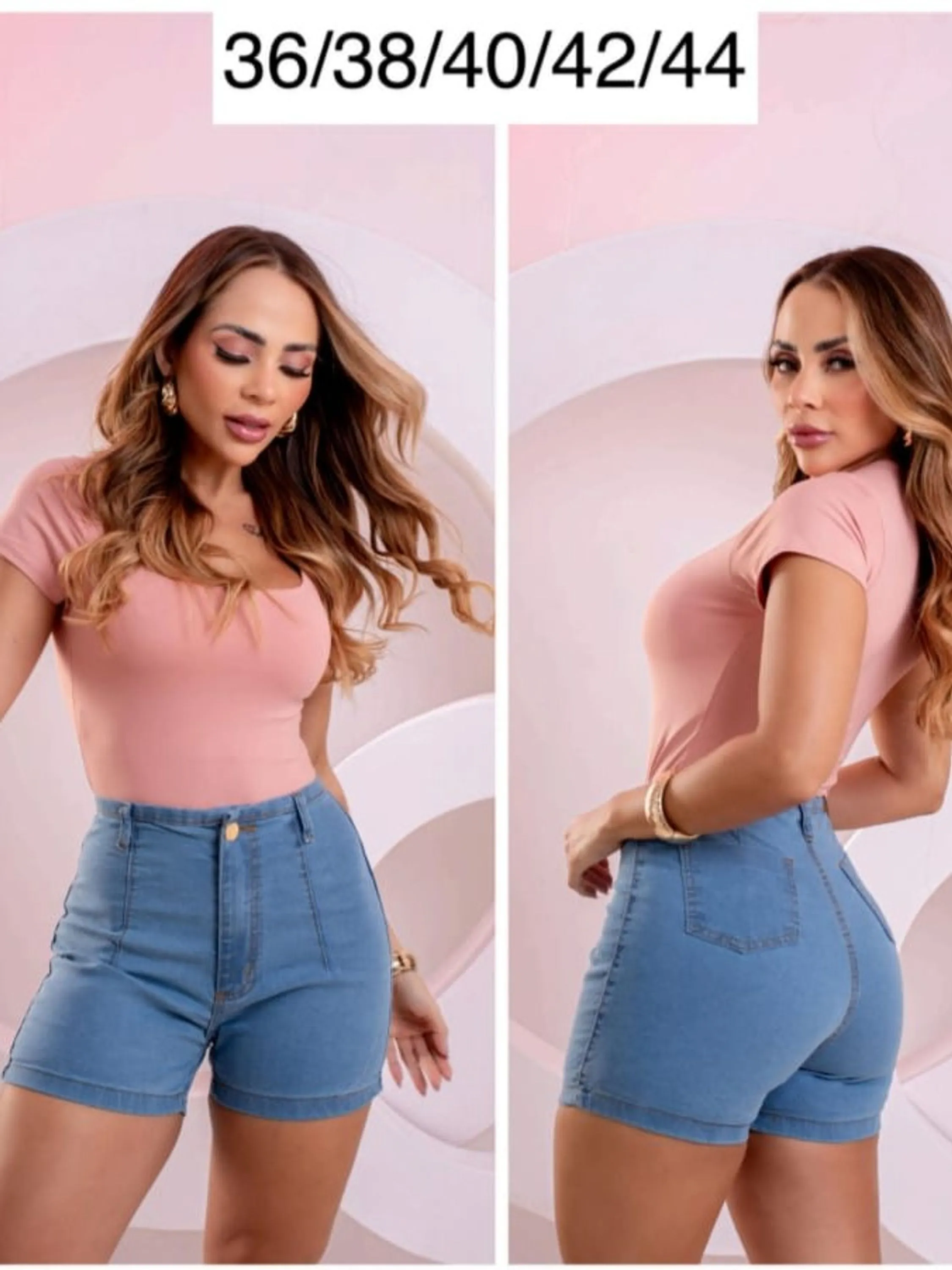 Short jeans meia coxa jeans