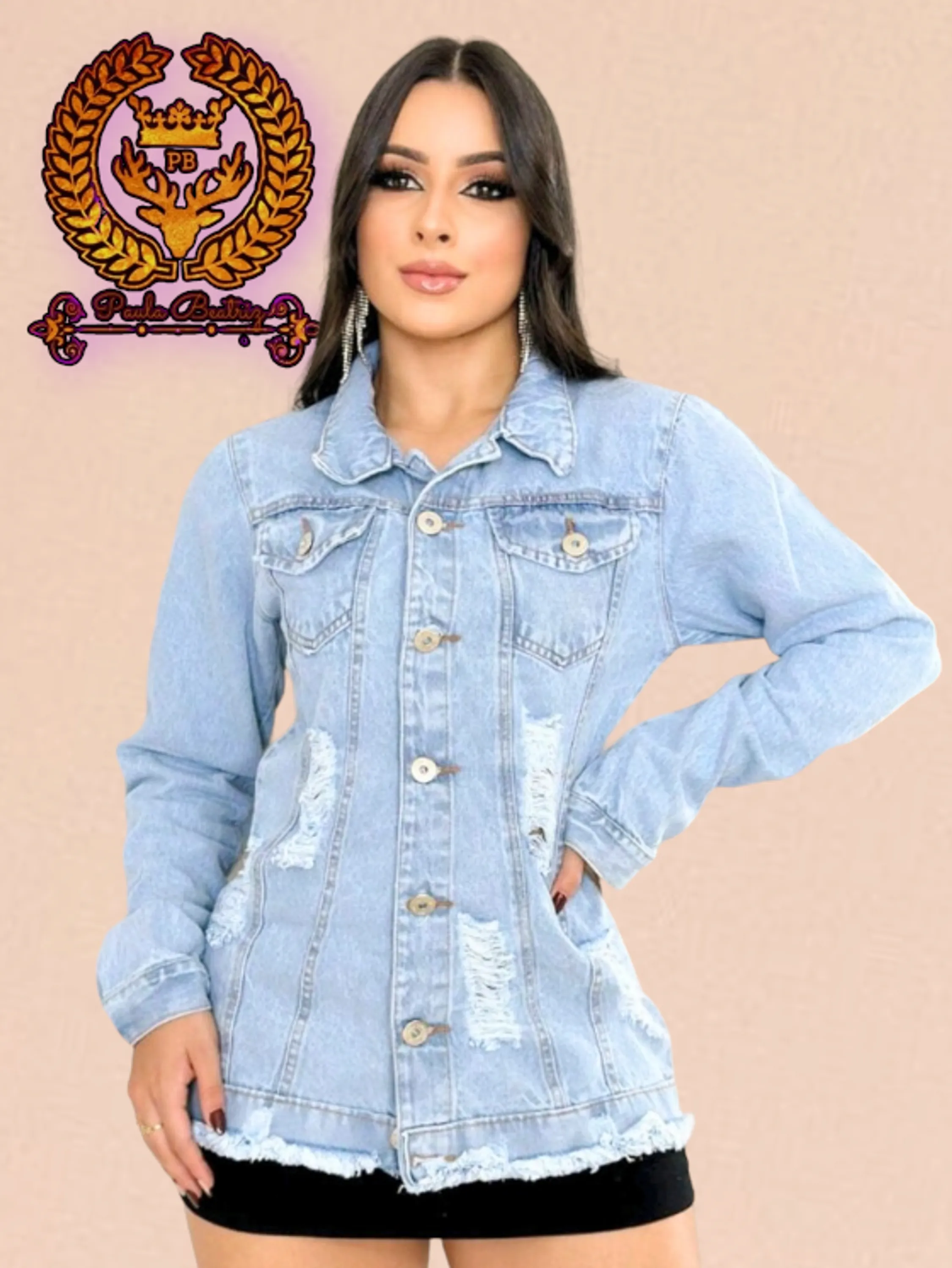 Jaqueta jeans feminina Paul_a_beatri_z_jeans