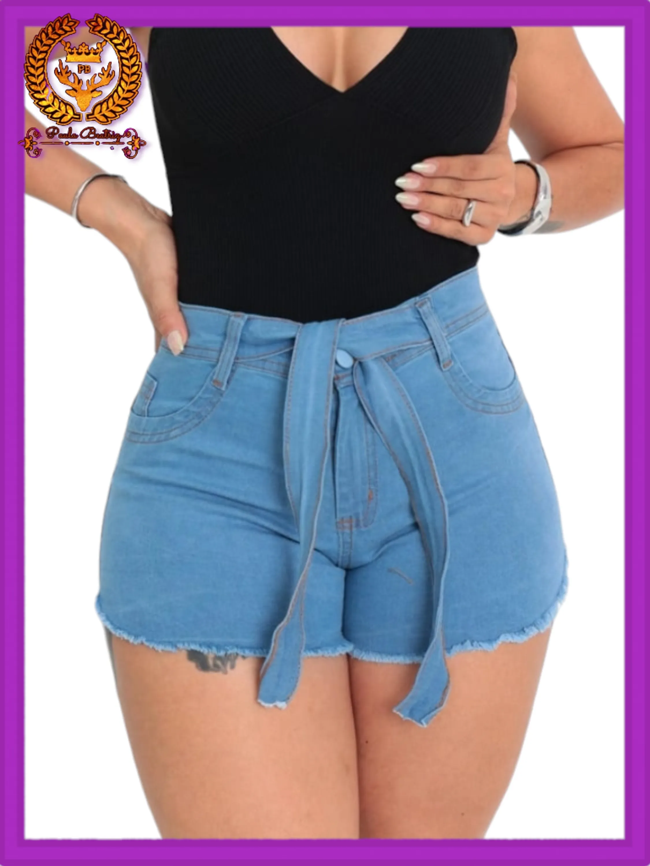 Short jeans  feminino  paul_a_beatri_z_jeans