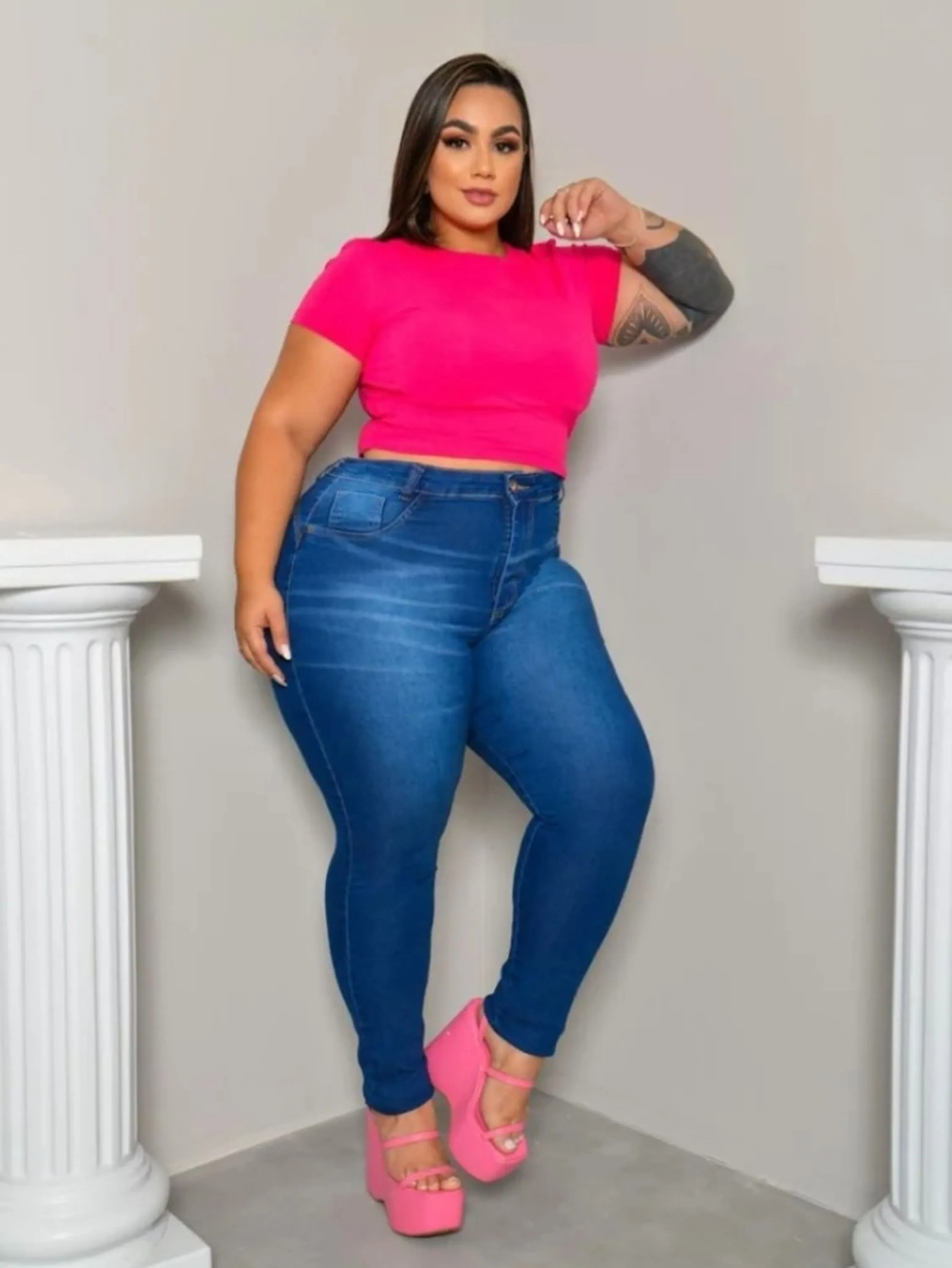 Calça jeans plus size paula_beatri_z_jeans