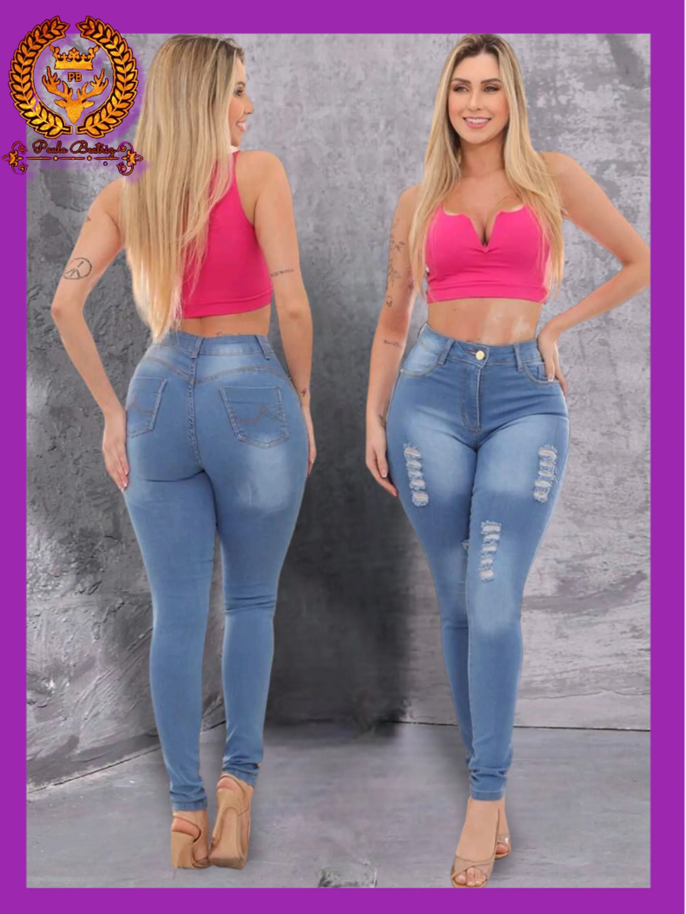 Calça jeans skinny feminina paul_a_beatri_z_jeans