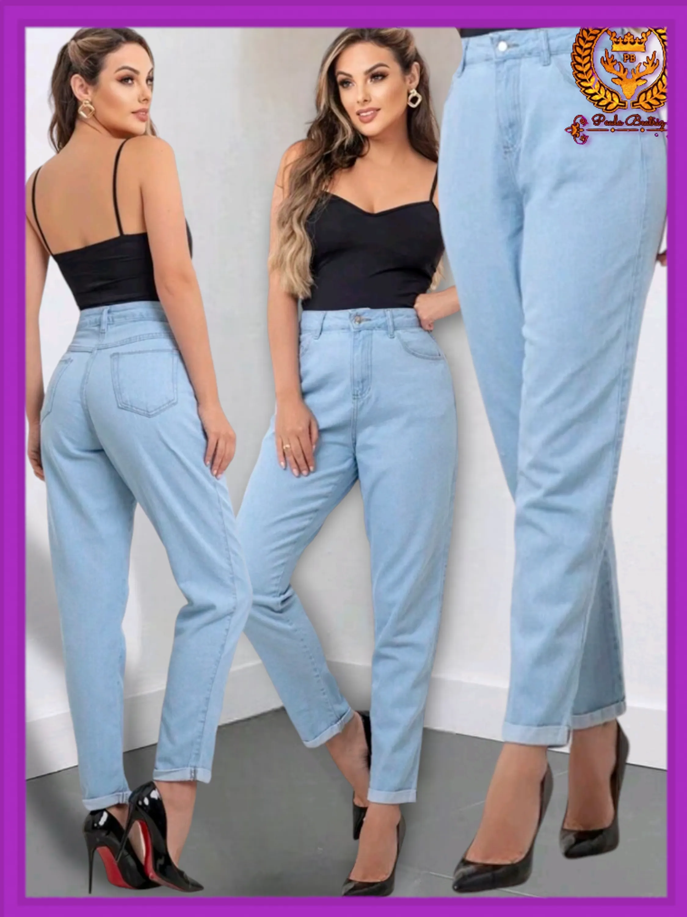 Calça mom  jeans  feminina paul_a_beatri_z_jeans b