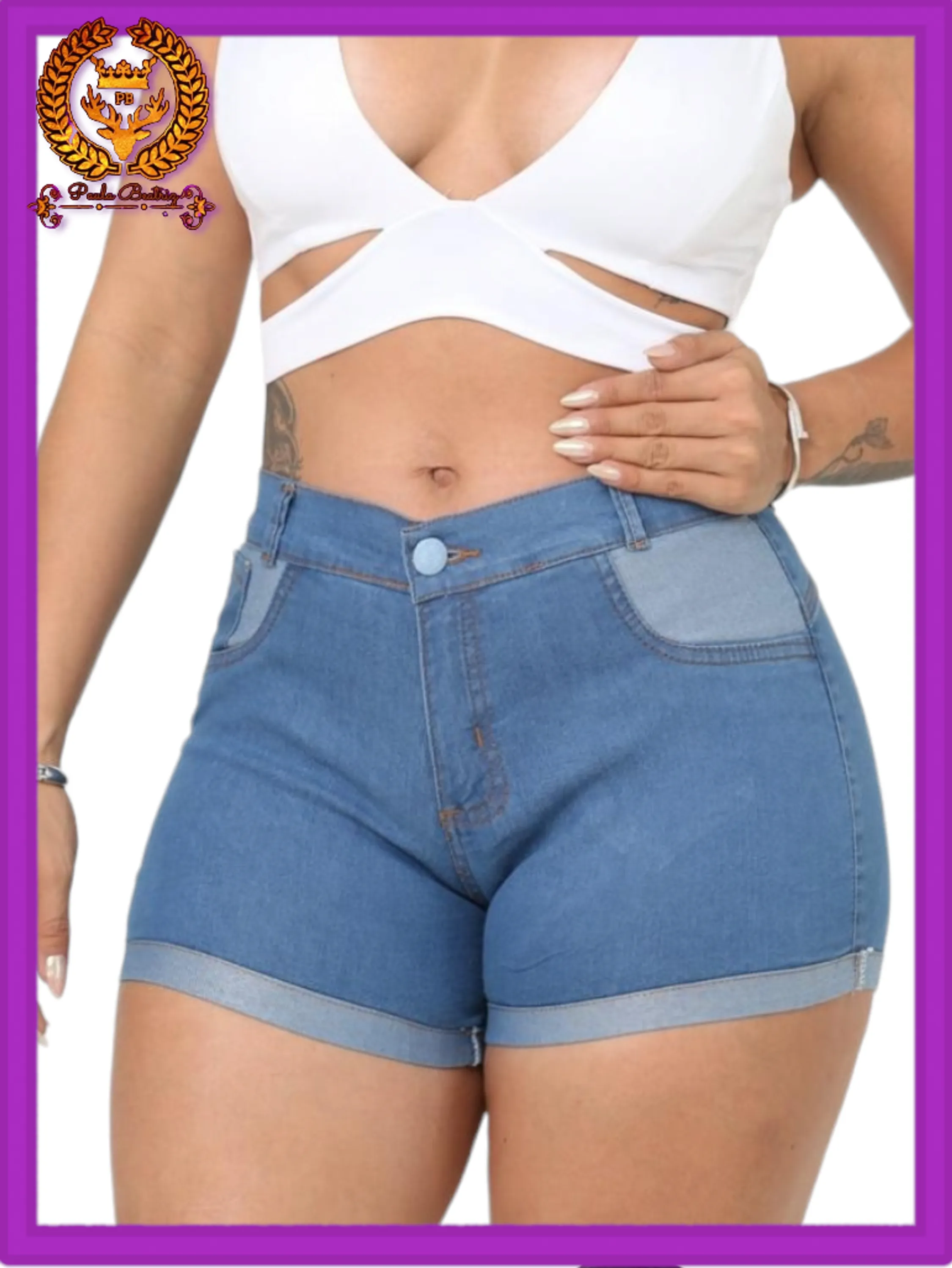 Short jeans  feminino  paul_a_beatri_z_jeans