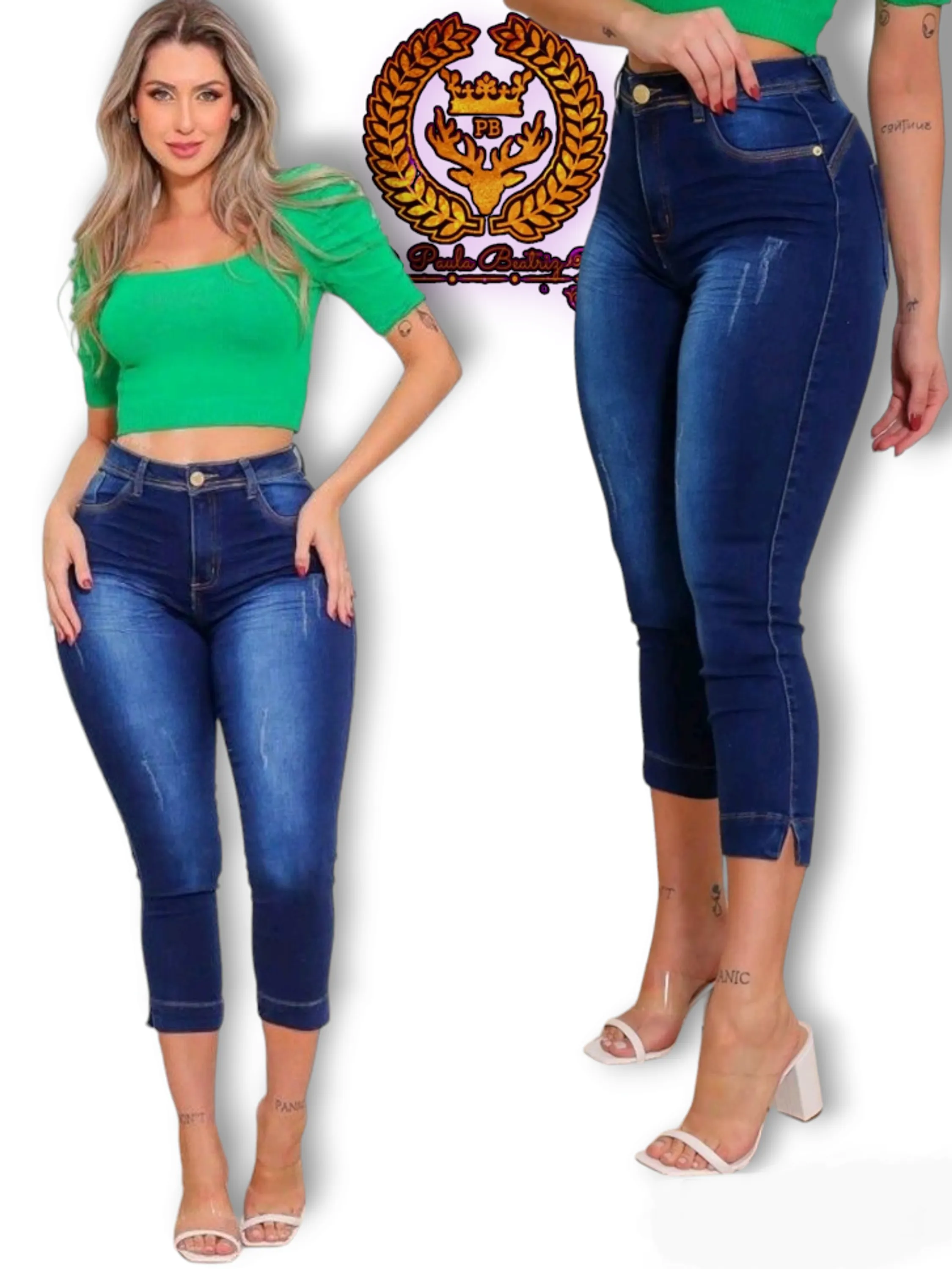 Calça jeans  capri com lycra paul_a_beatri_z_jeans(227)