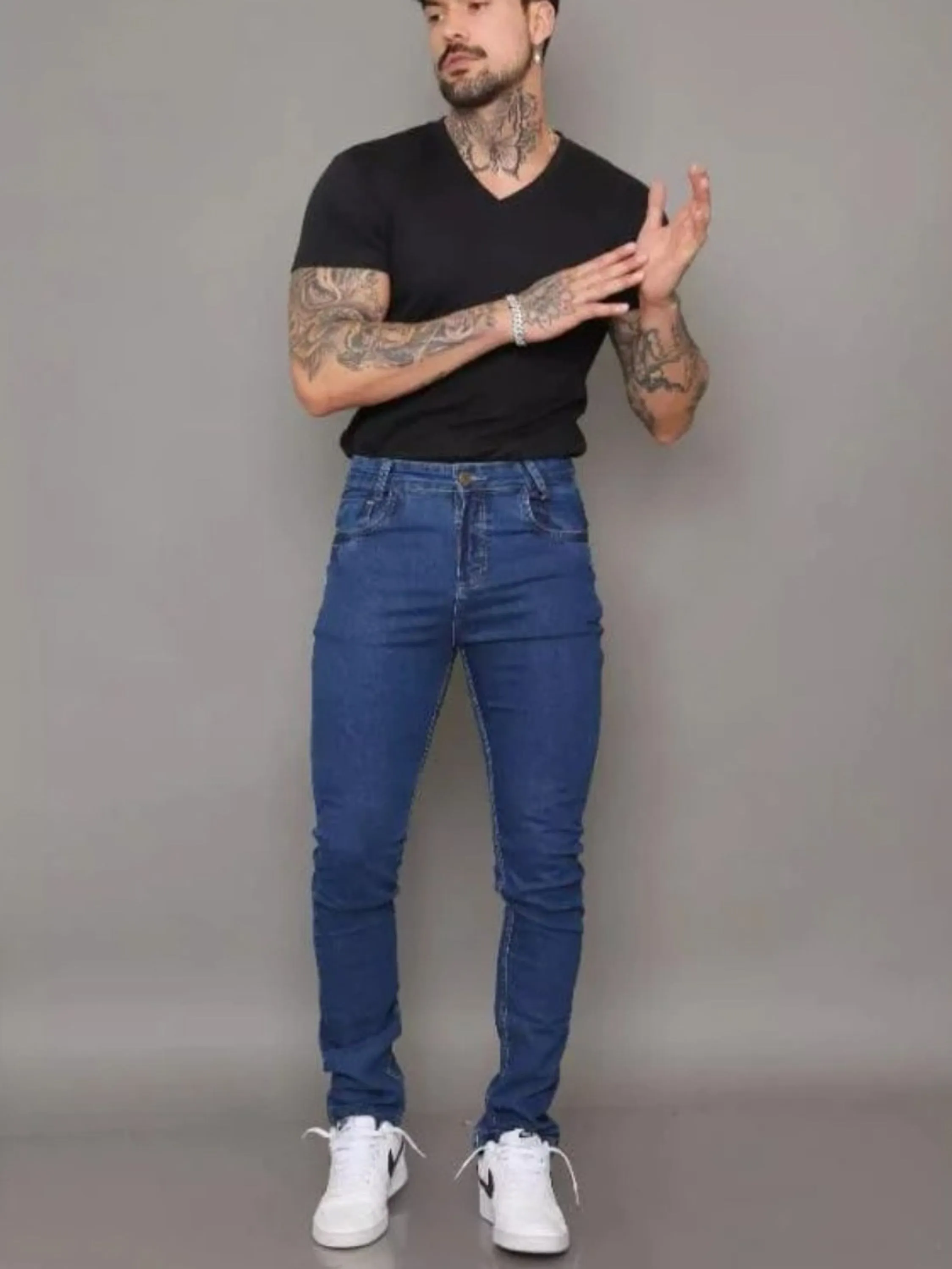 Calça jeans Masculina Tradicional com lycra