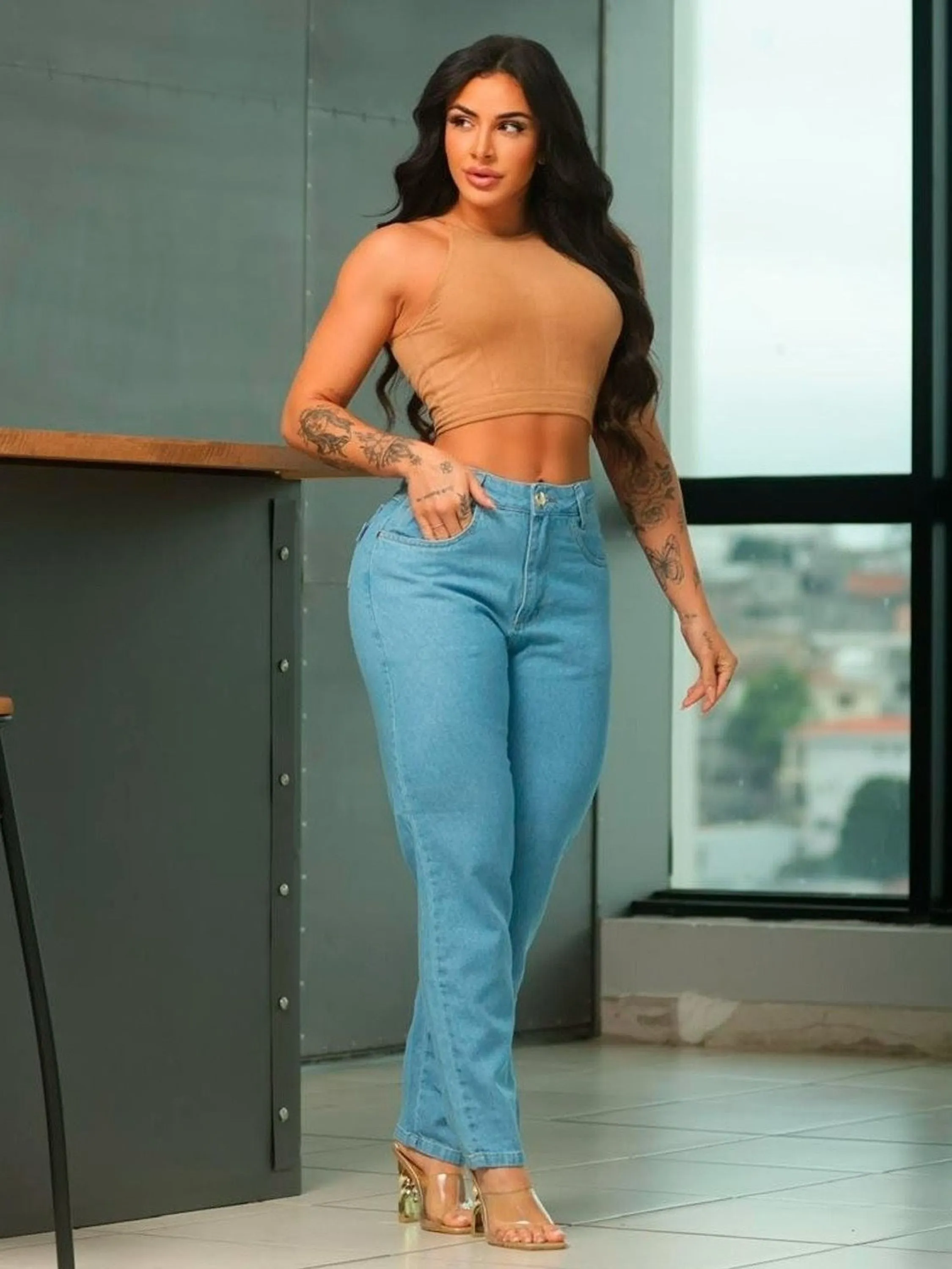 Mom jeans feminina