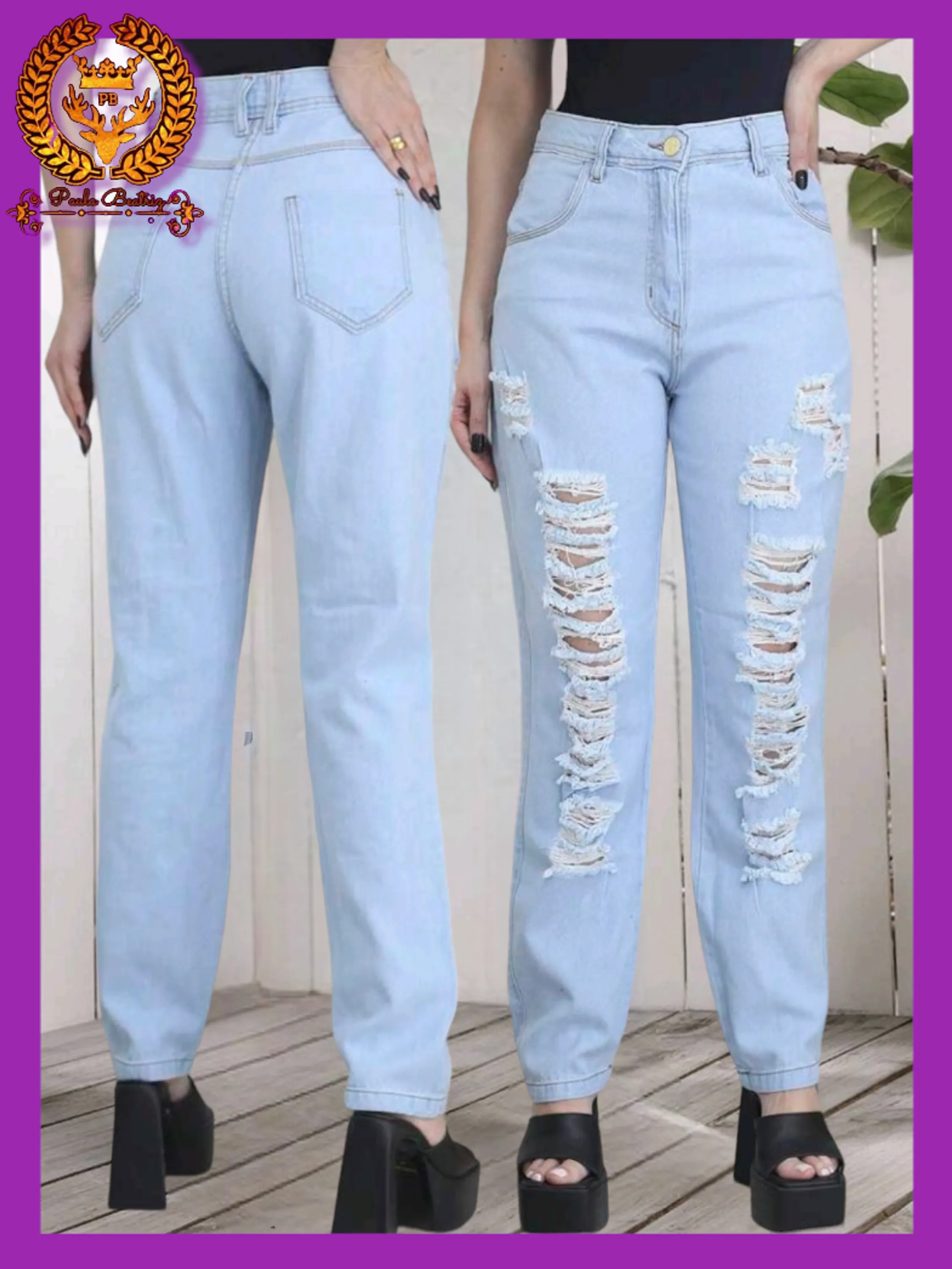 Calça mom jeans feminina  paul_a_beatri_z_jeans