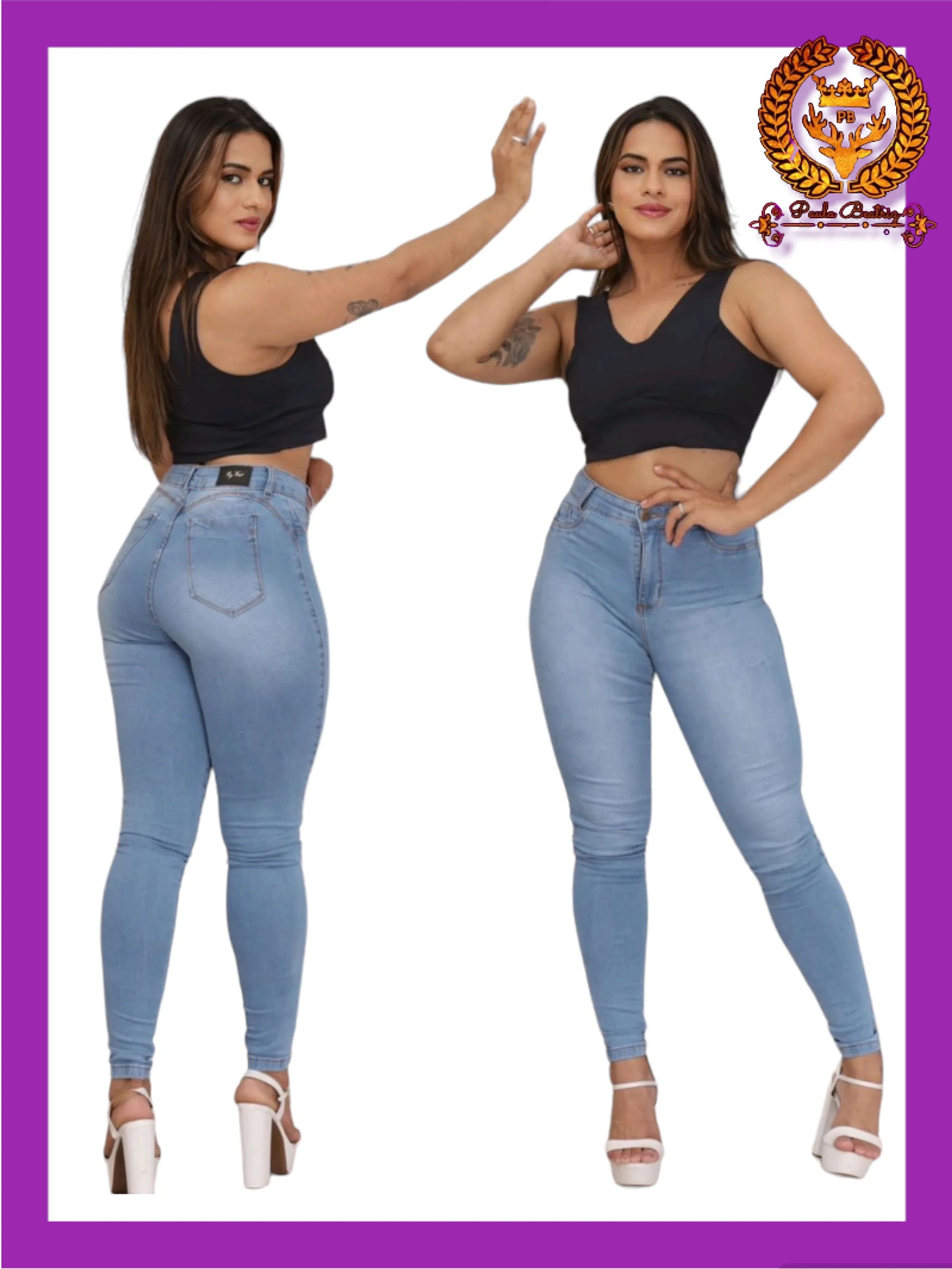 Calça jeans skinny feminina paul_a_beatri_z_jeans