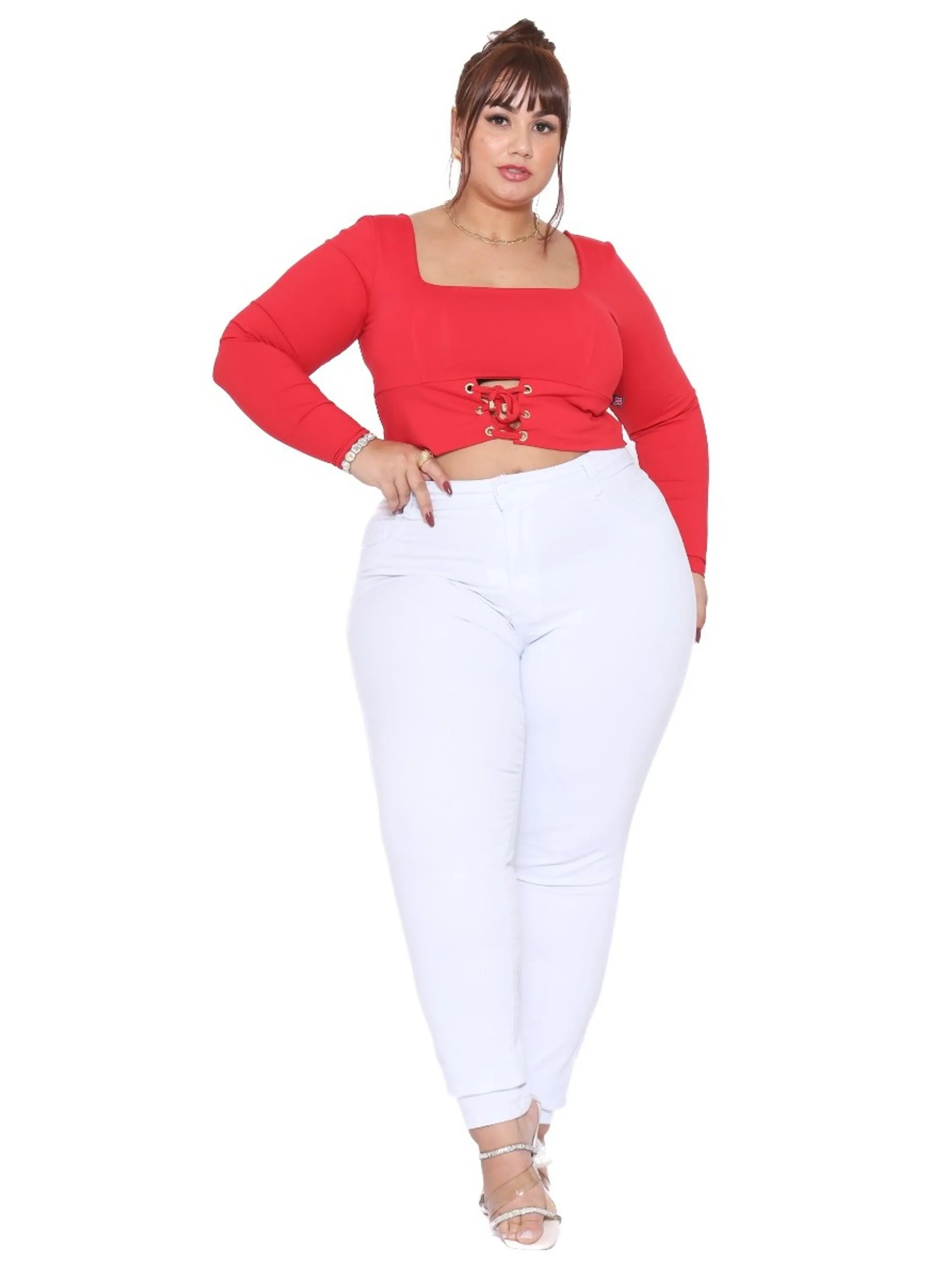 Calça plus size jeans skinny feminina paul_a_beatri_z_jeans