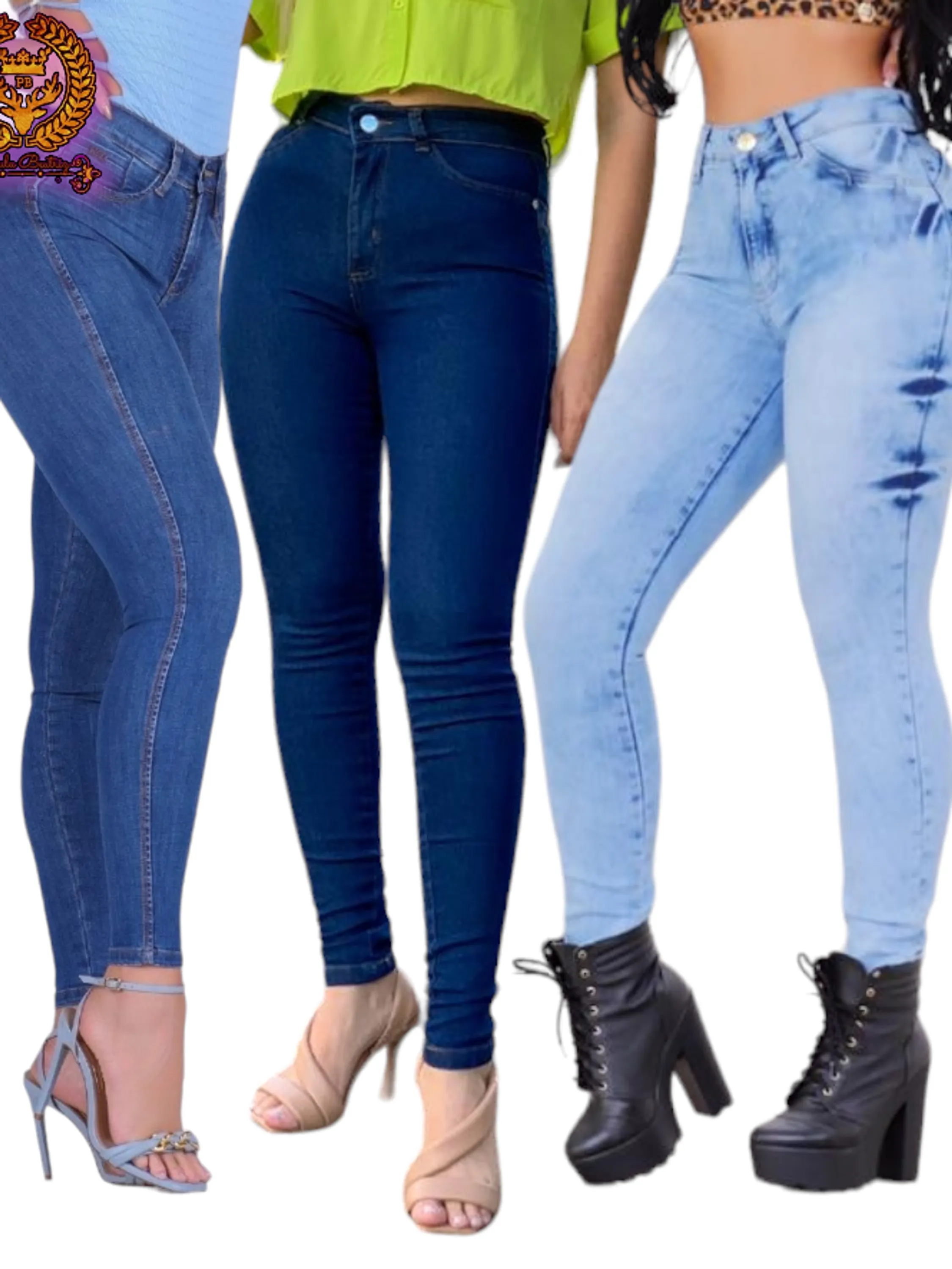 Kit 3 Calças jeans skinny feminina paul_a_beati_z_jeans