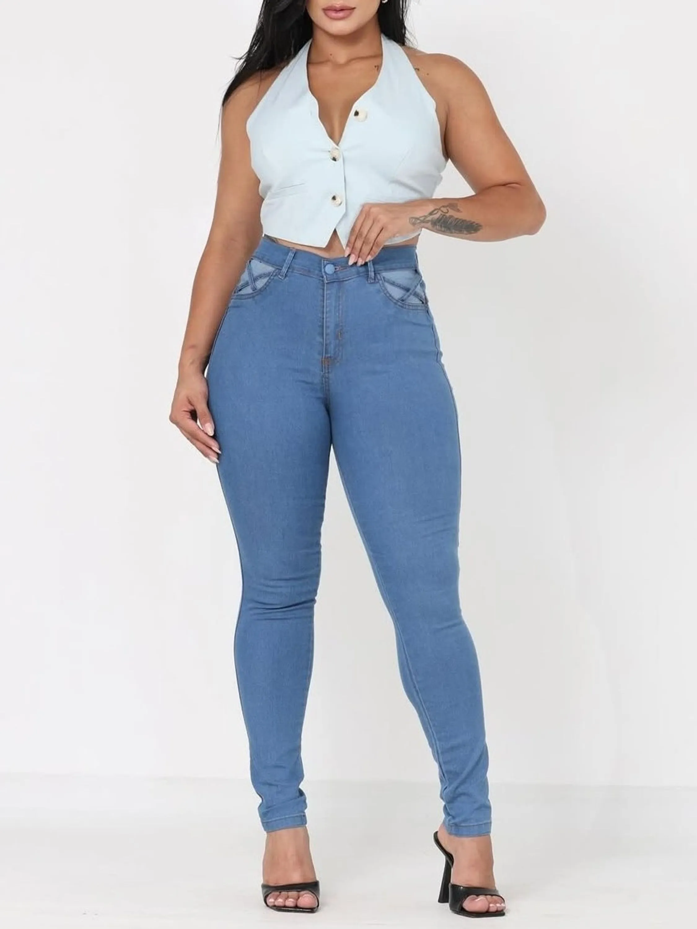 Calça jeans skinny feminina paul_a_beatri_z_jeans