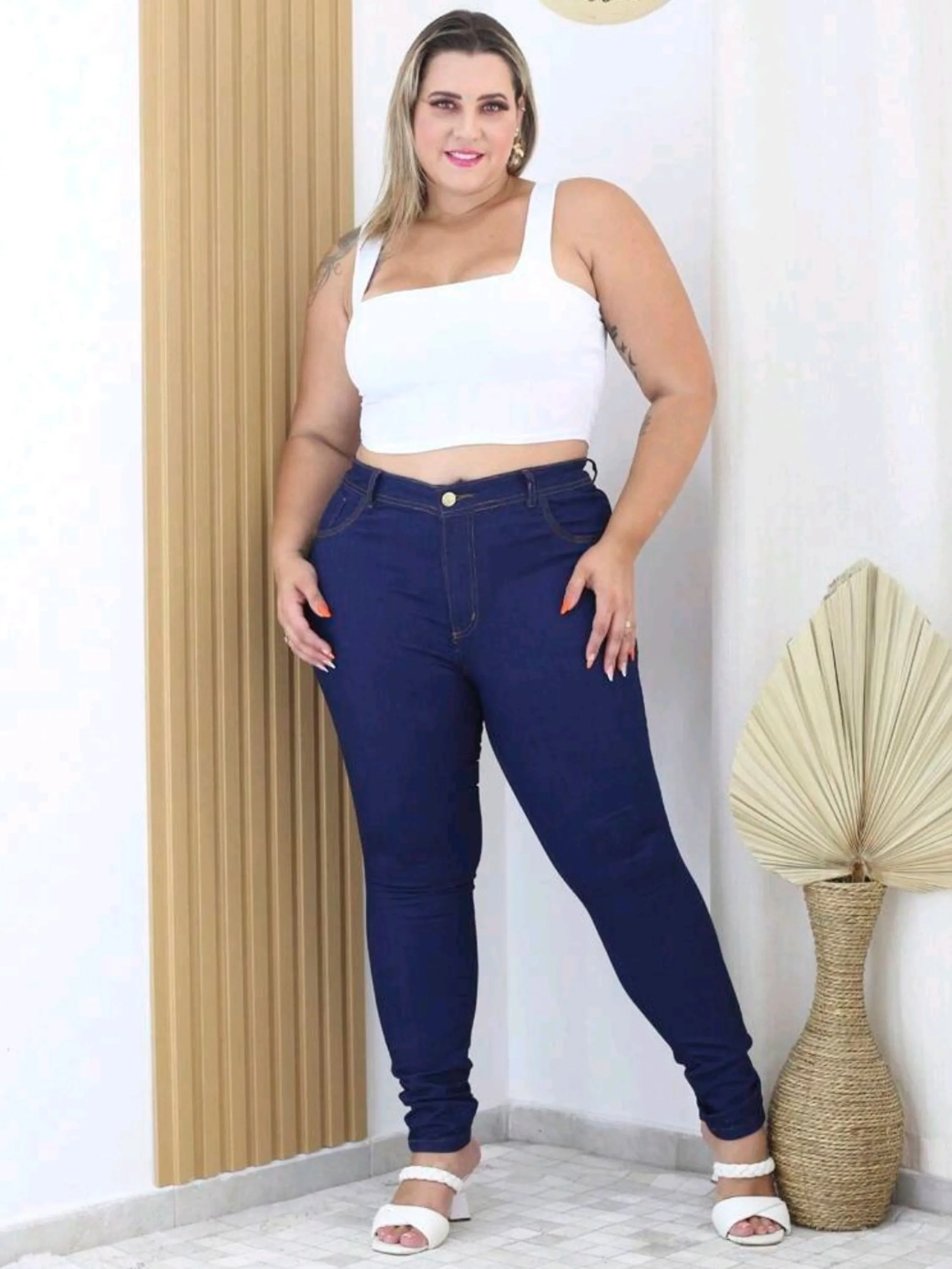 Calça plus size jeans skinny feminina paul_a_beatri_z_jeans