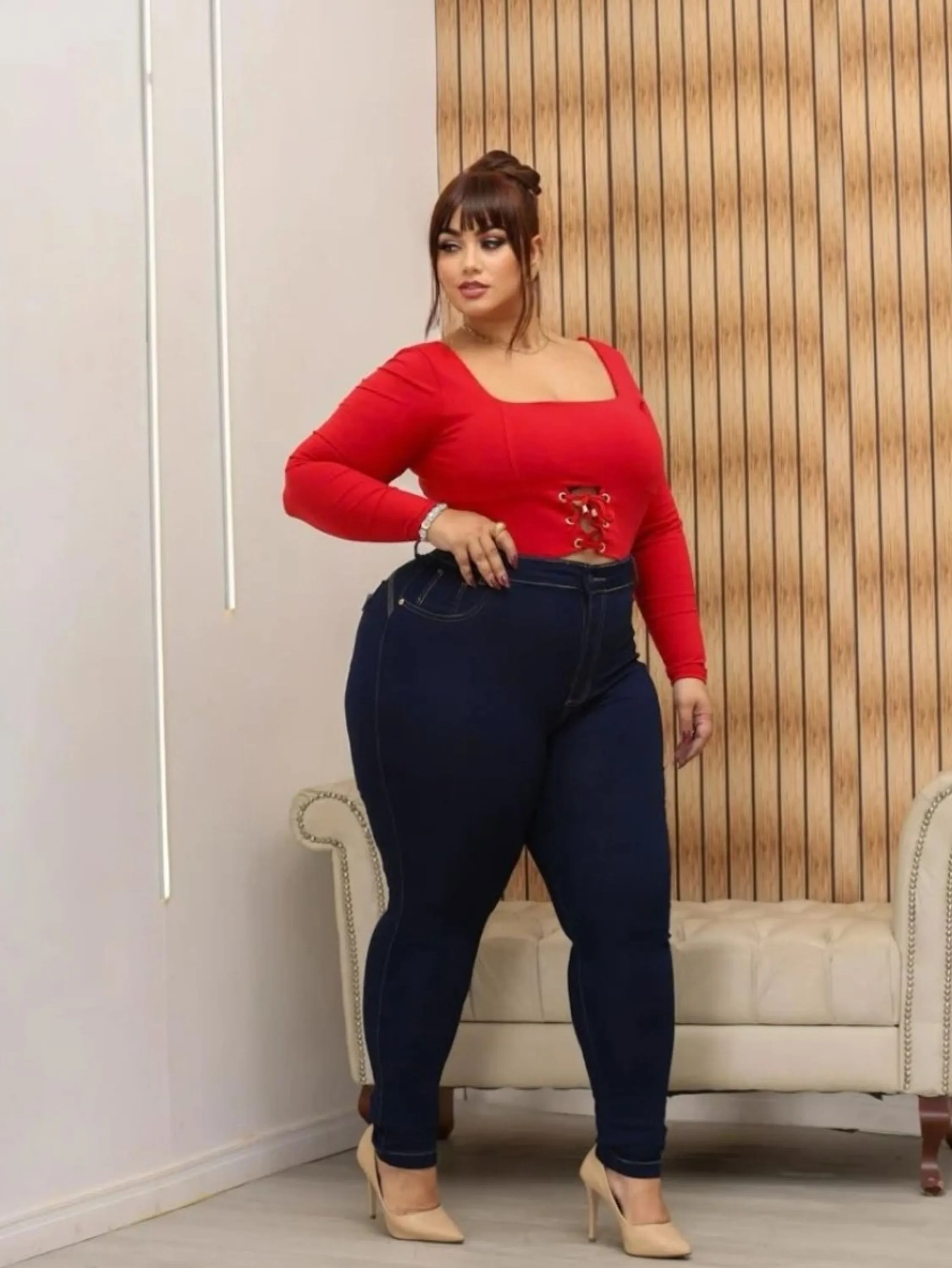 Calça jeans plus size paul_a_beatri_z_jeans