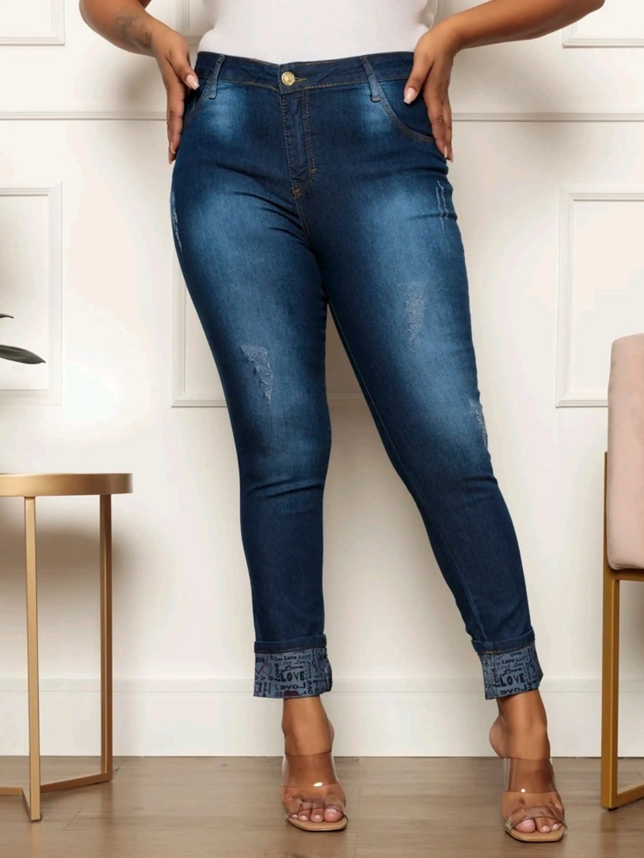 Calça plus size jeans skinny feminina paul_a_beatri_z_jeans