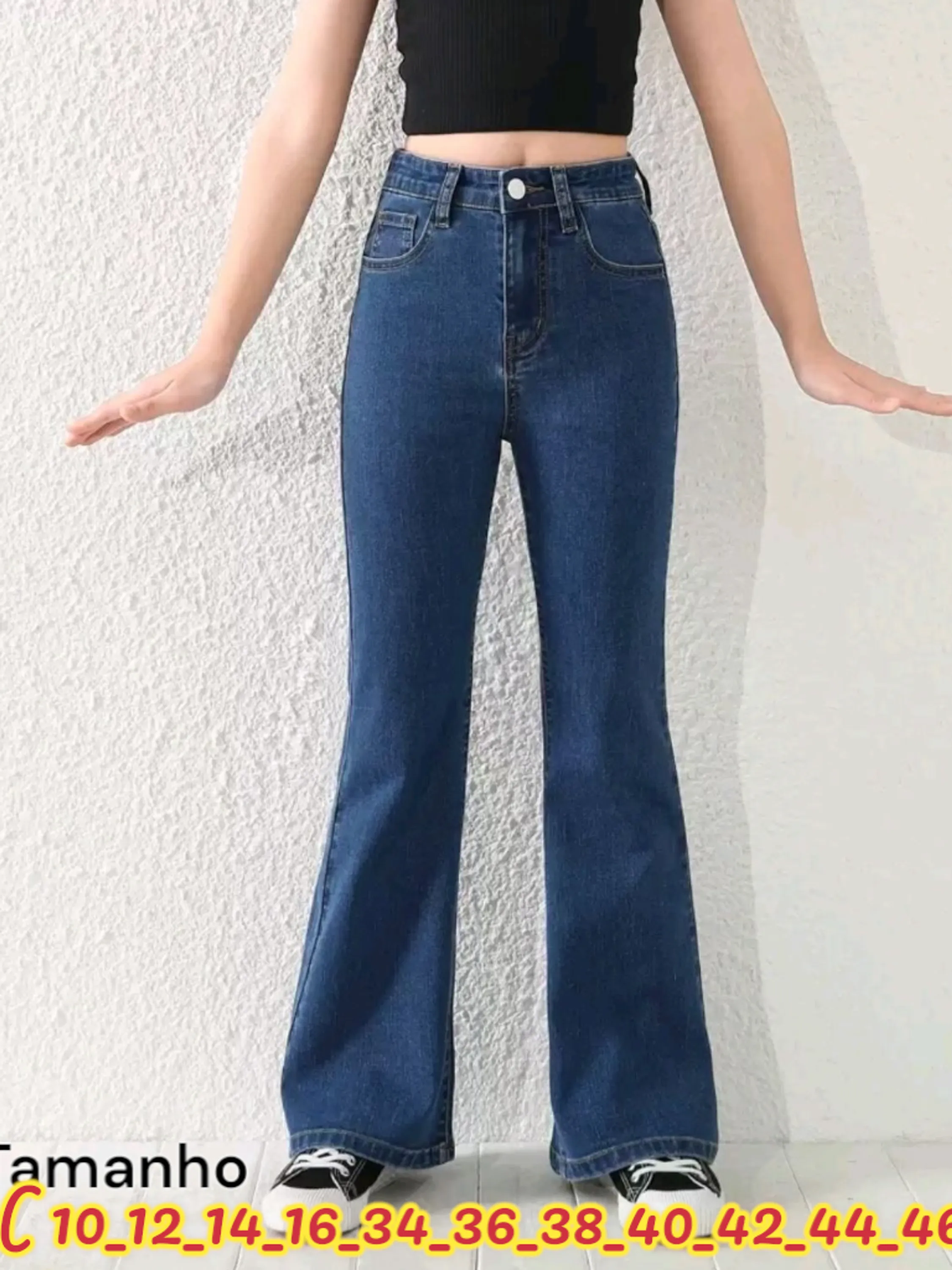 Flare jeans feminina tamanho (10 ao 46)