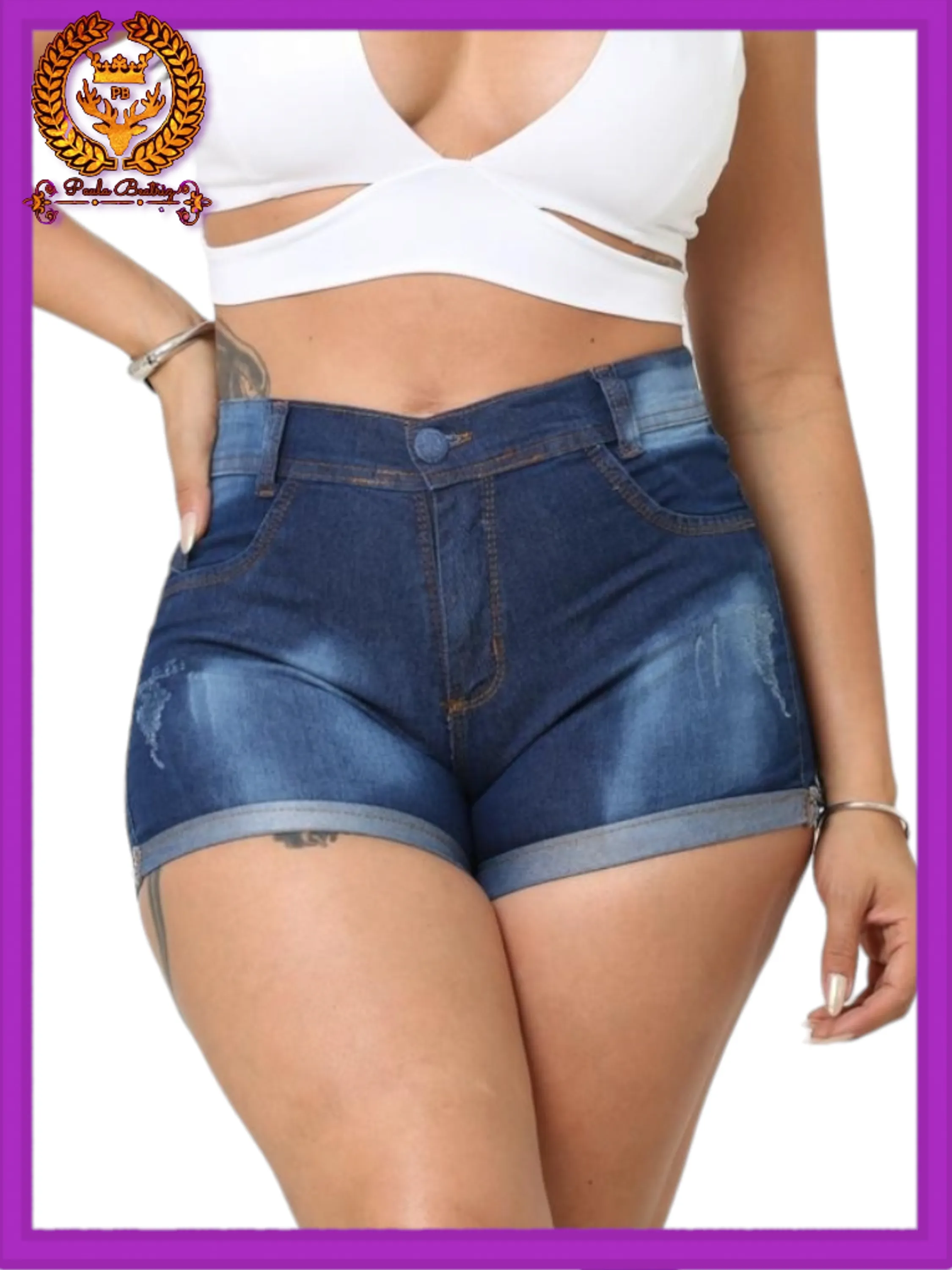 Short jeans  feminino  paul_a_beatri_z_jeans