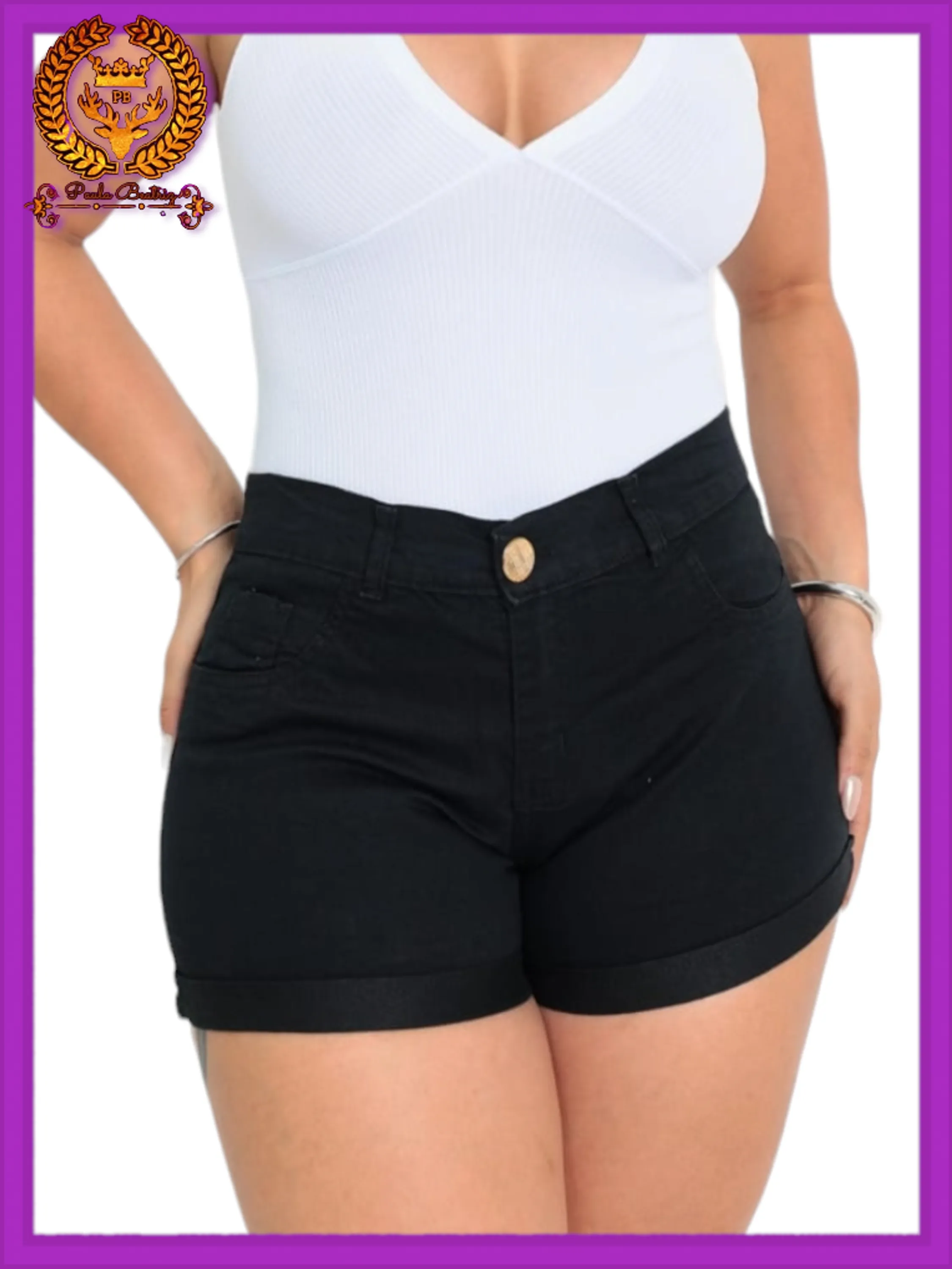 Short jeans  feminino  paul_a_beatri_z_jeans