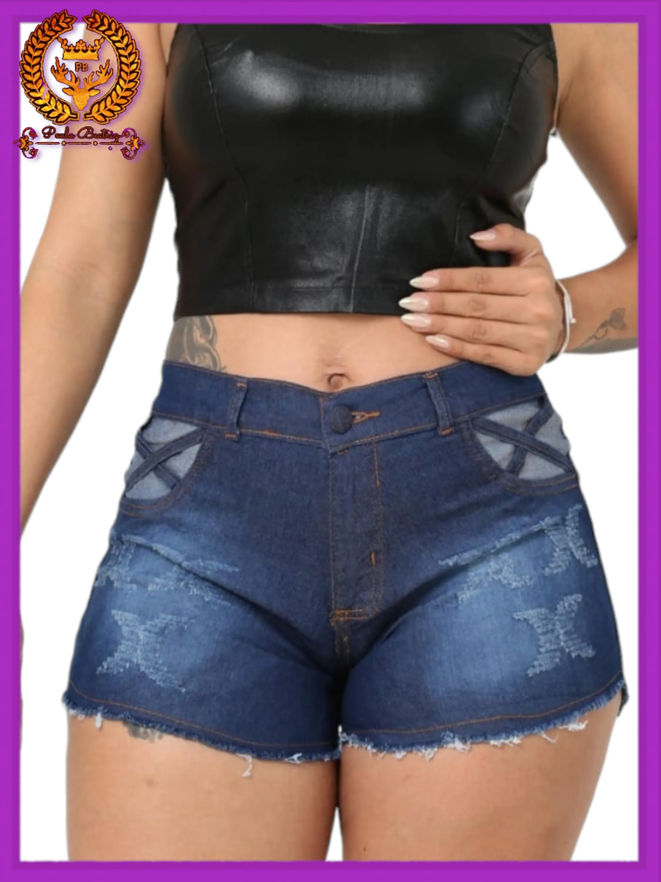 Short jeans  feminino  paul_a_beatri_z_jeans