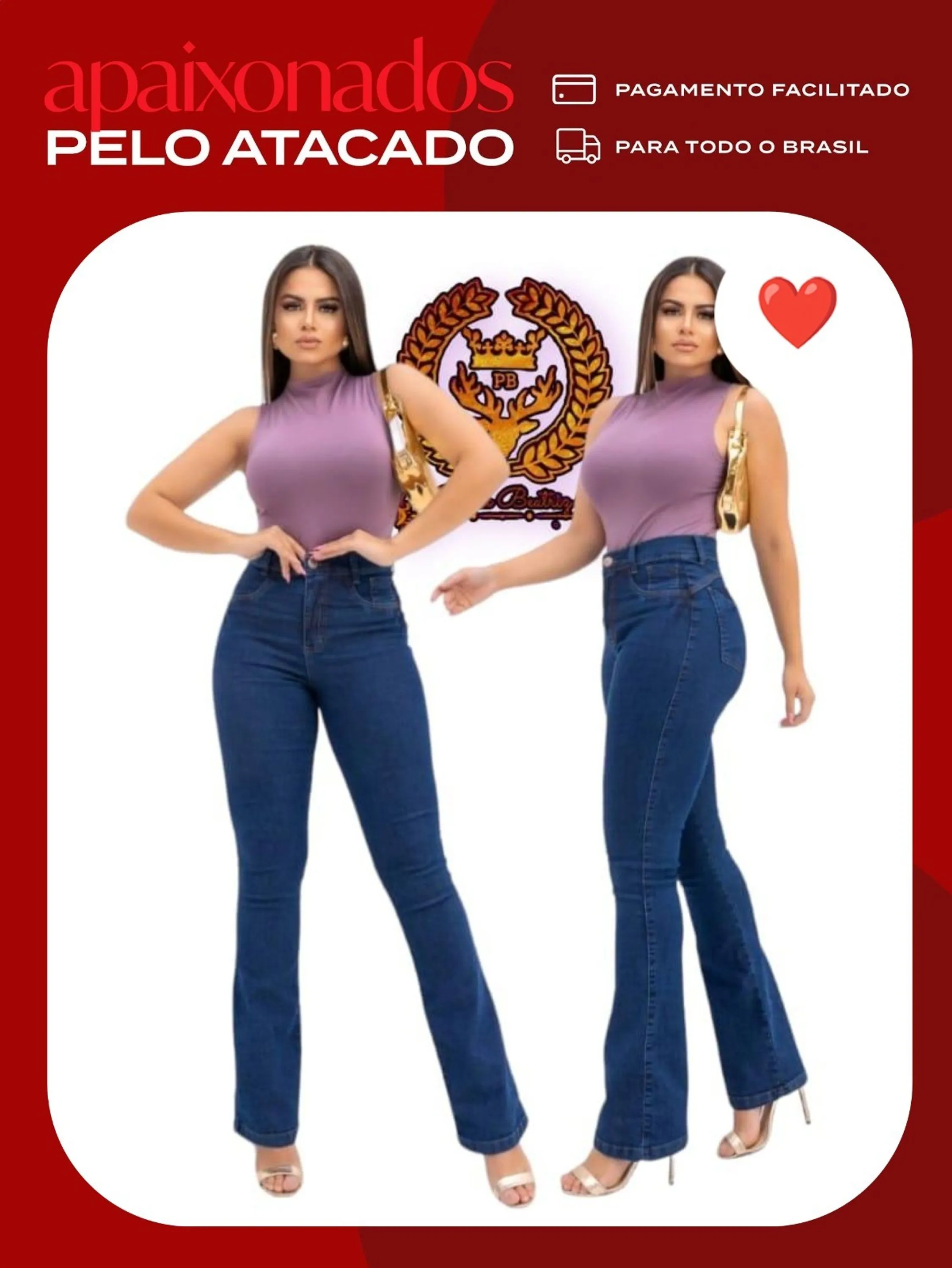 Calça flare jeans  feminina paul_a_beatri_z_jeans